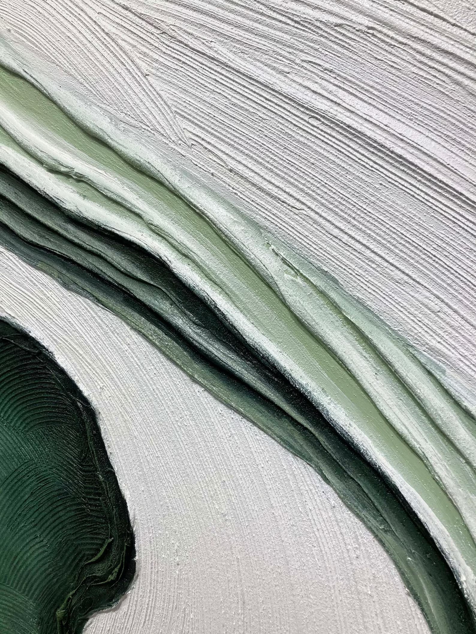 Textured Abstract Flow | Green White