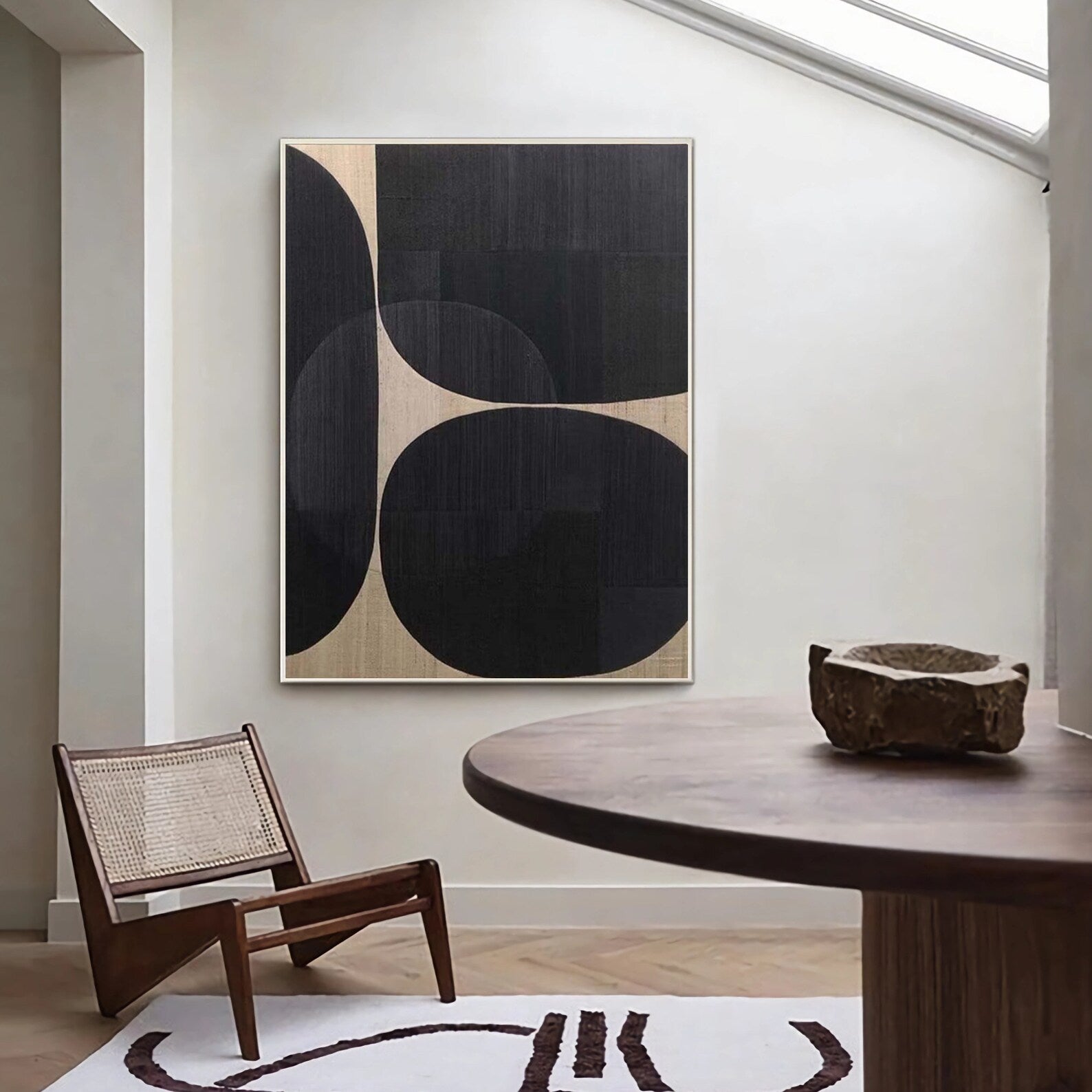 Textured Geometric Opulence | Ebony Circles