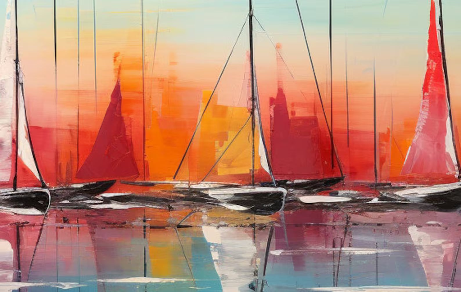 Textured Sailboat Opulence | Sunset Glow