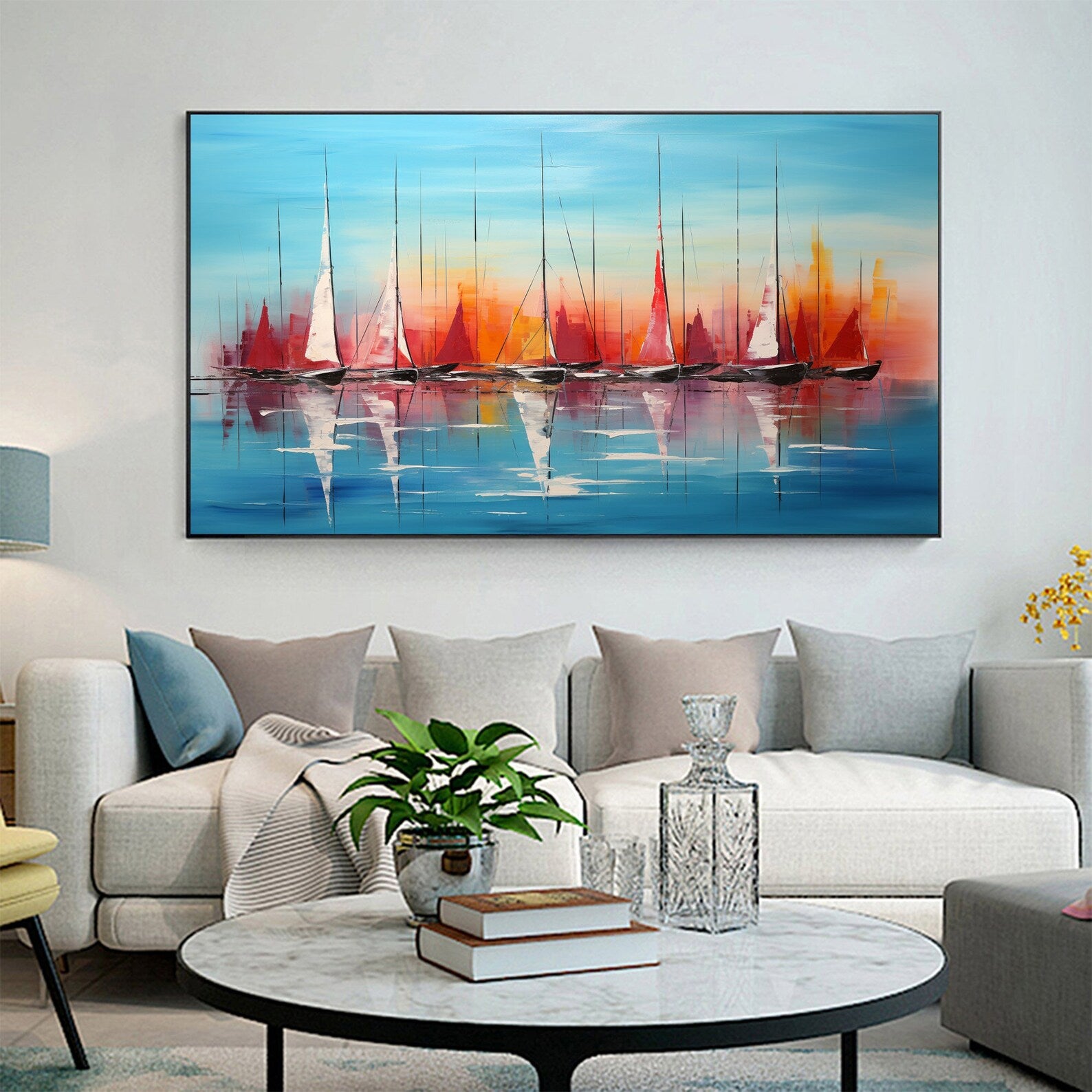 Textured Sailboat Opulence | Sunset Glow