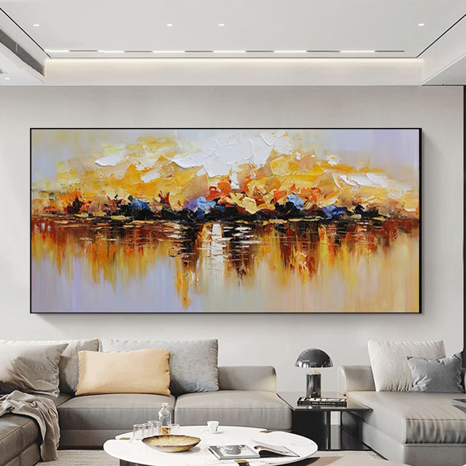 Textured Sunset Reflection | Orange Yellow