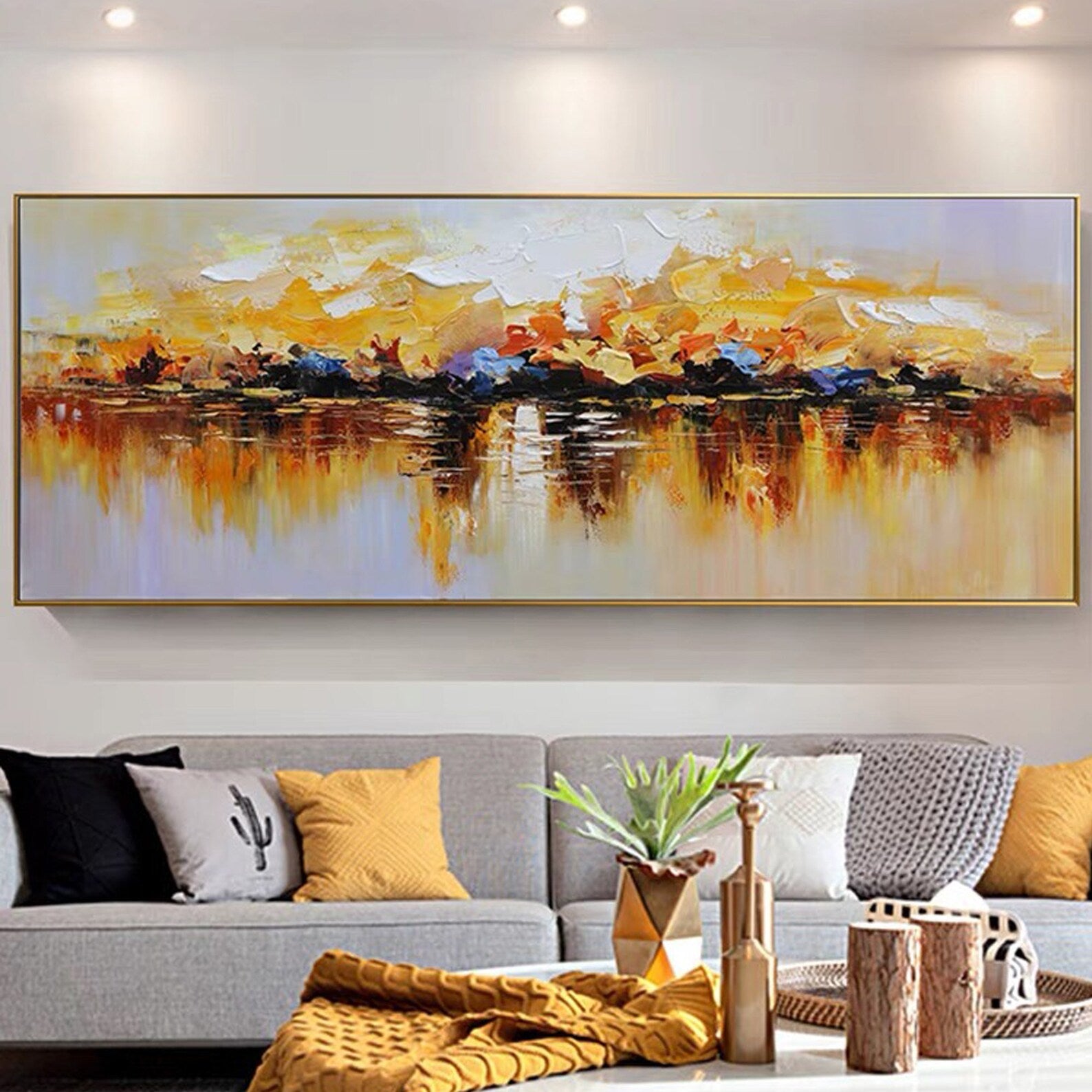 Textured Sunset Reflection | Orange Yellow