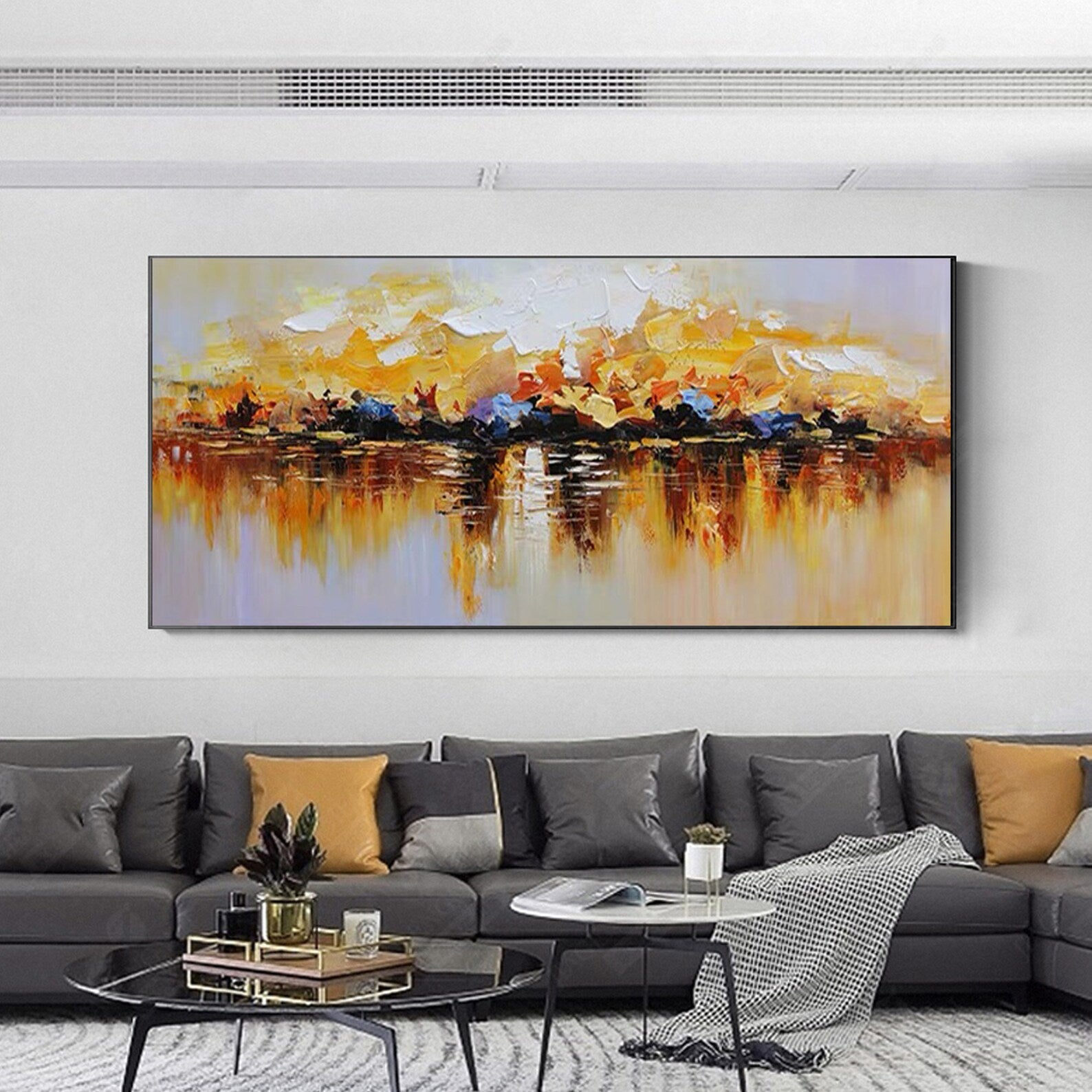 Textured Sunset Reflection | Orange Yellow