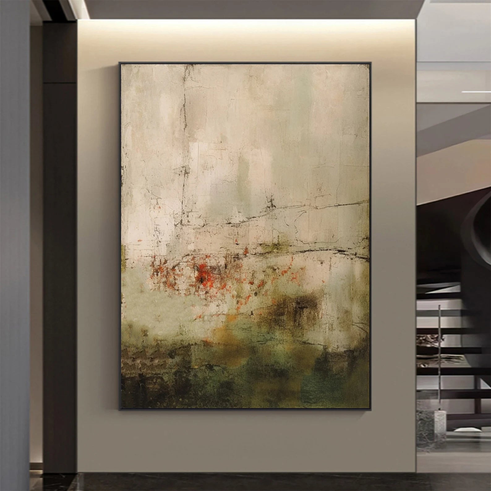 Textured Botanical Nuance | Green Beige