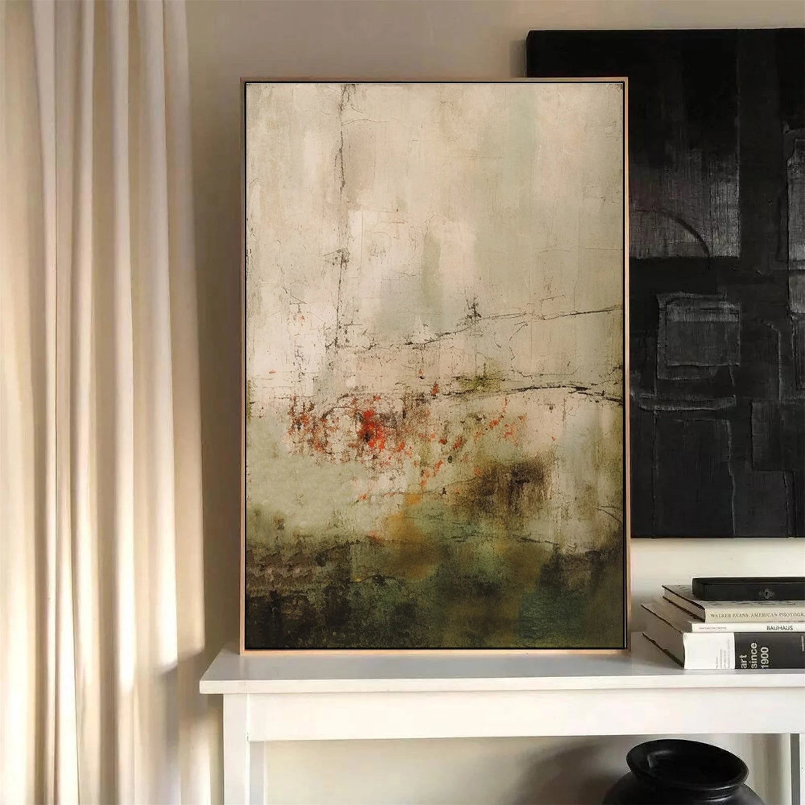 Textured Botanical Nuance | Green Beige