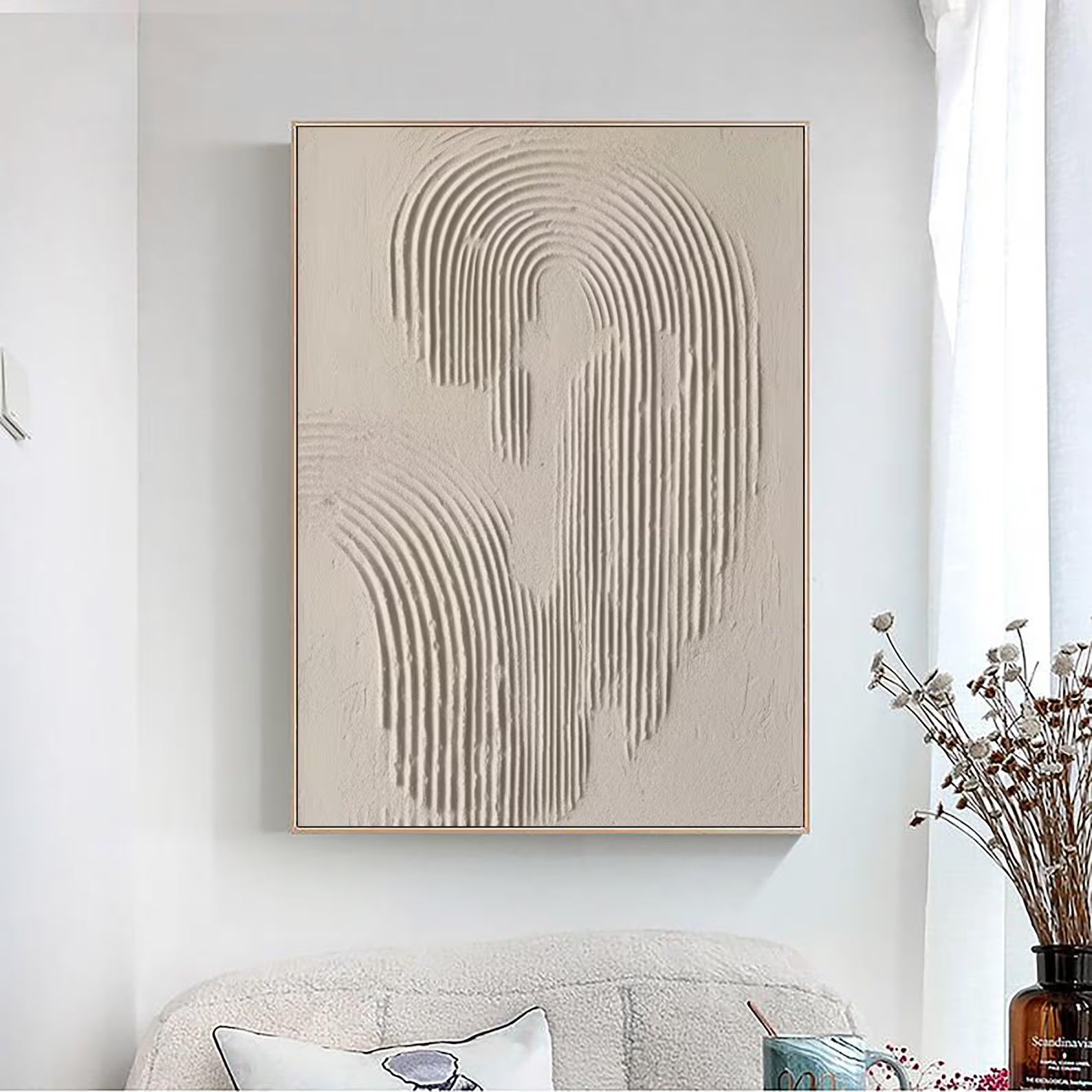 Textured Geometric Rhythm | Beige Minimal