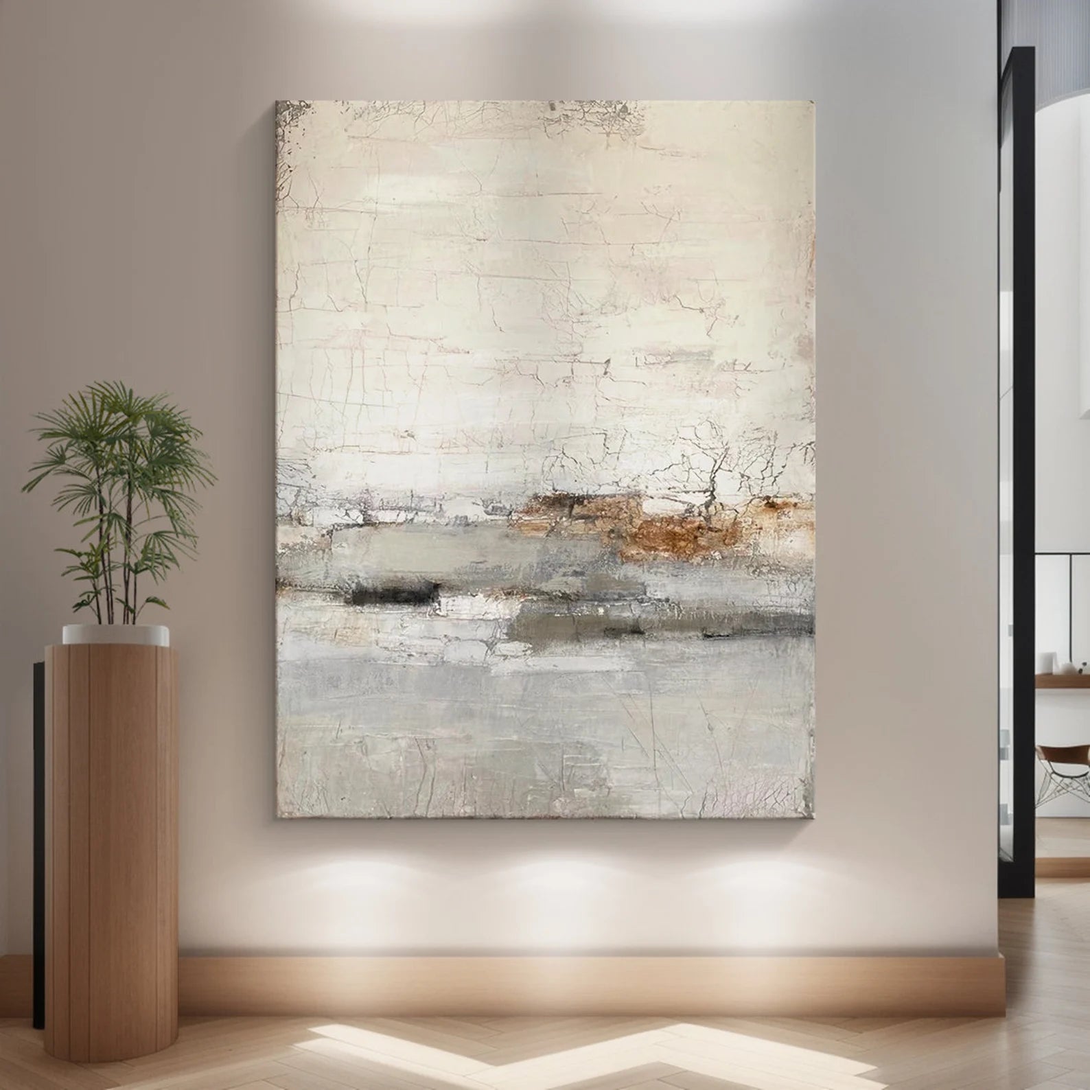 Textured Abstract Serenity | Gray Beige