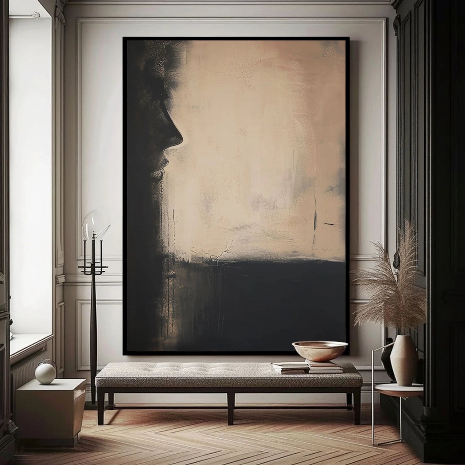 Textured Minimalist Portrait Art | Subtle Artistic Depth