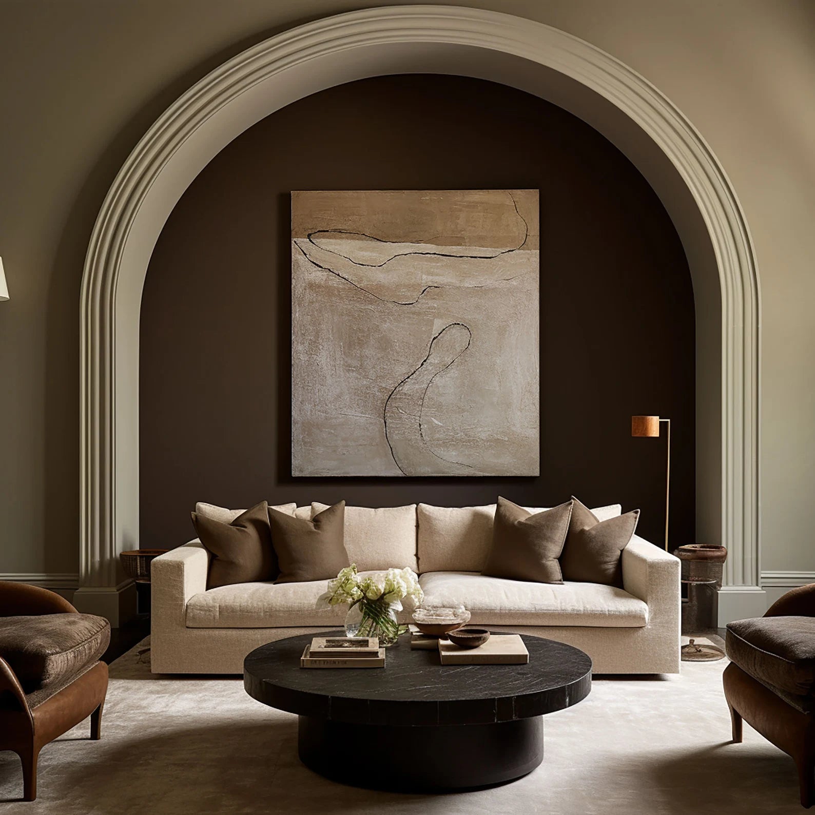 Textured Neutral Abstraction | Beige Line