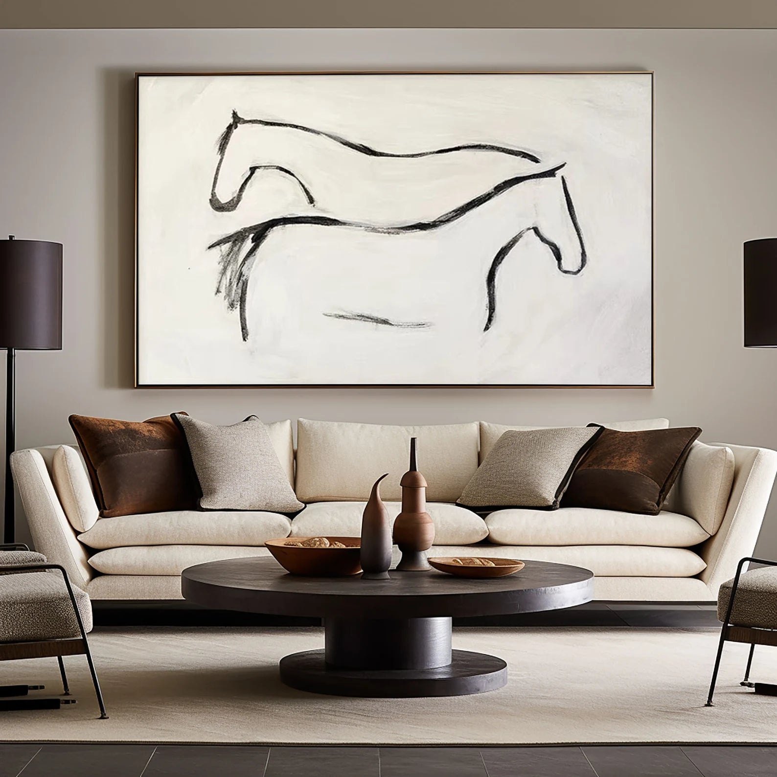 Textured Equine Simplicity | Black White