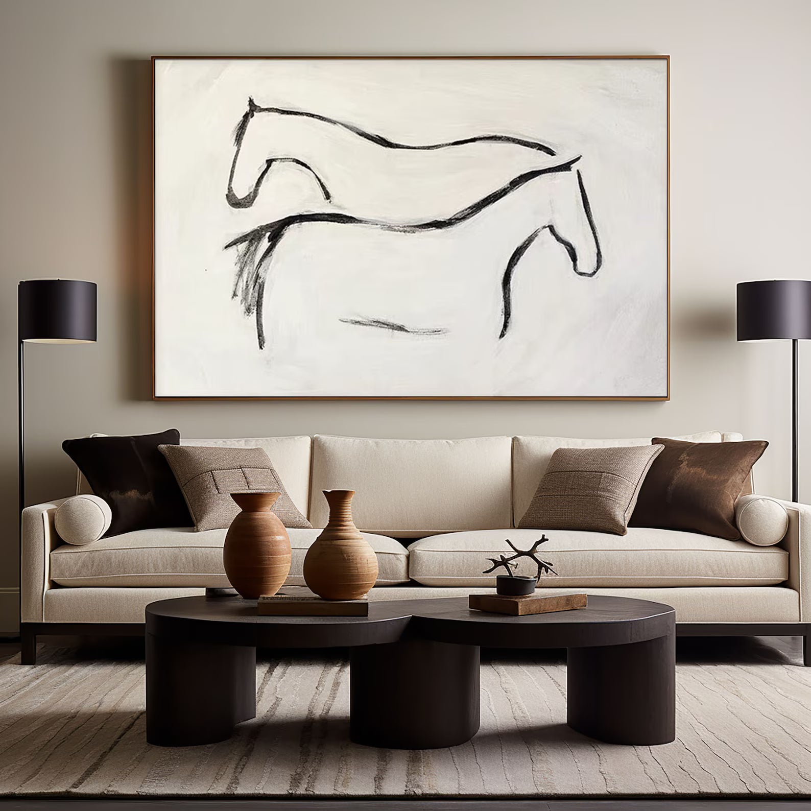 Textured Equine Simplicity | Black White