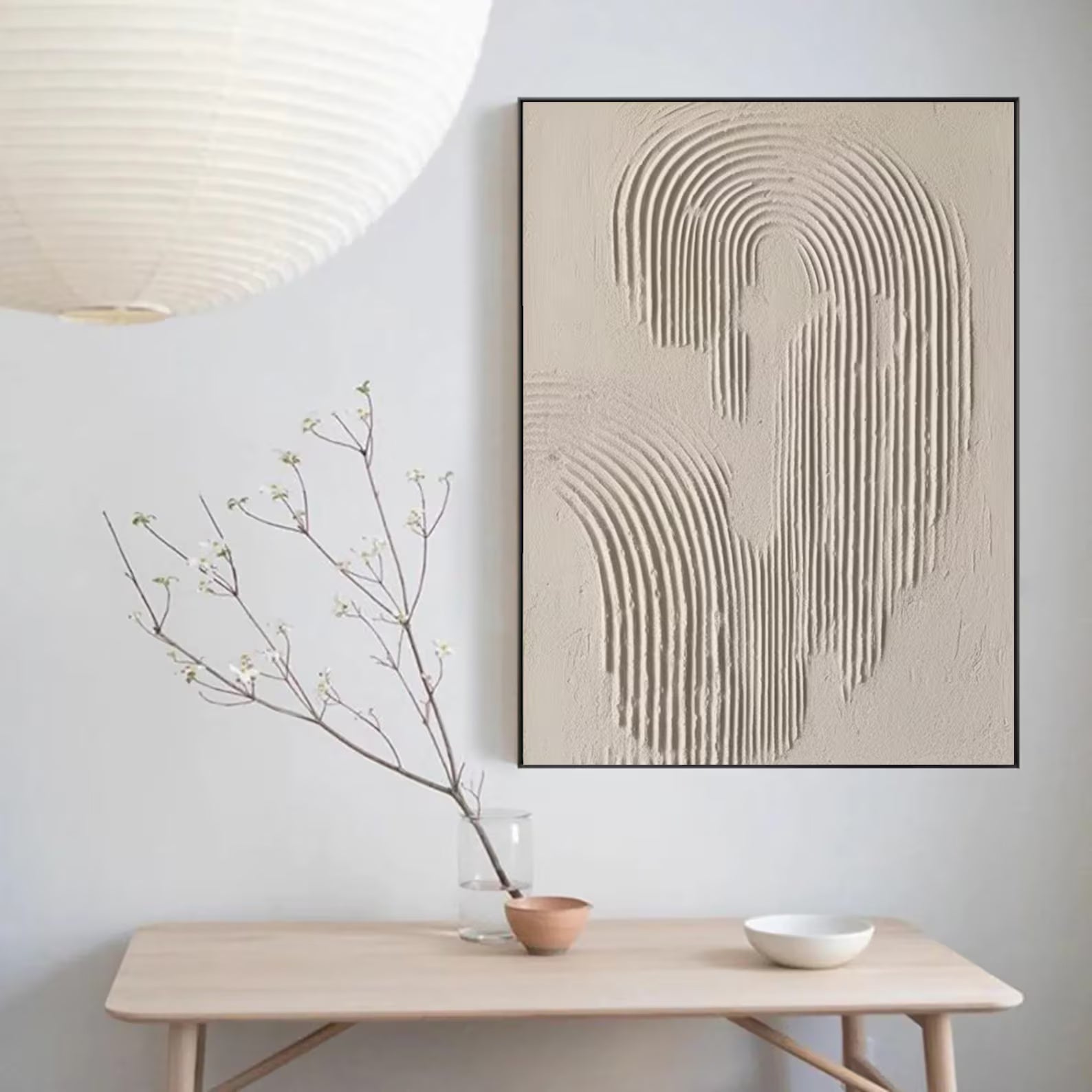 Textured Geometric Rhythm | Beige Minimal