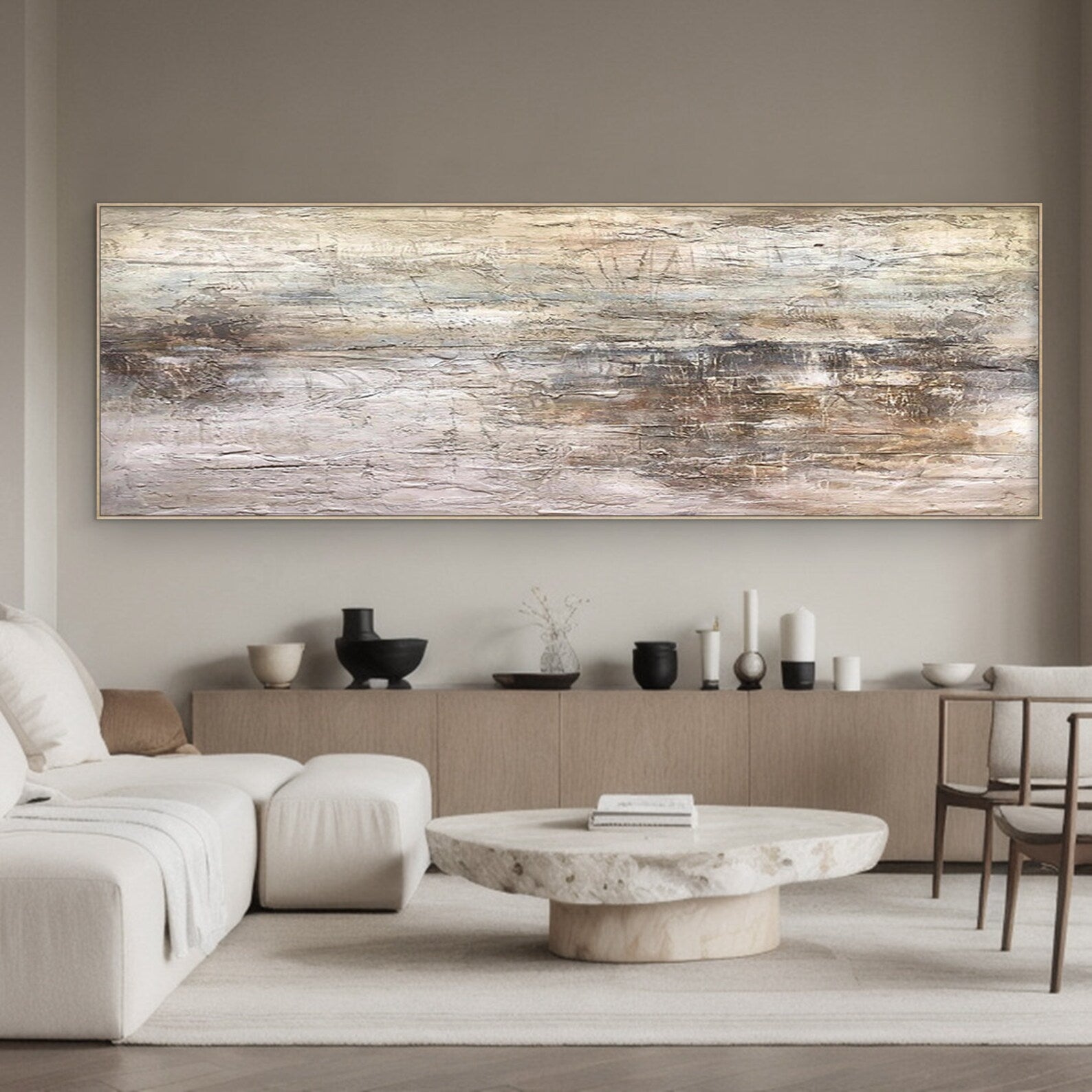 Textured Abstract Elegance | Beige Rhythm