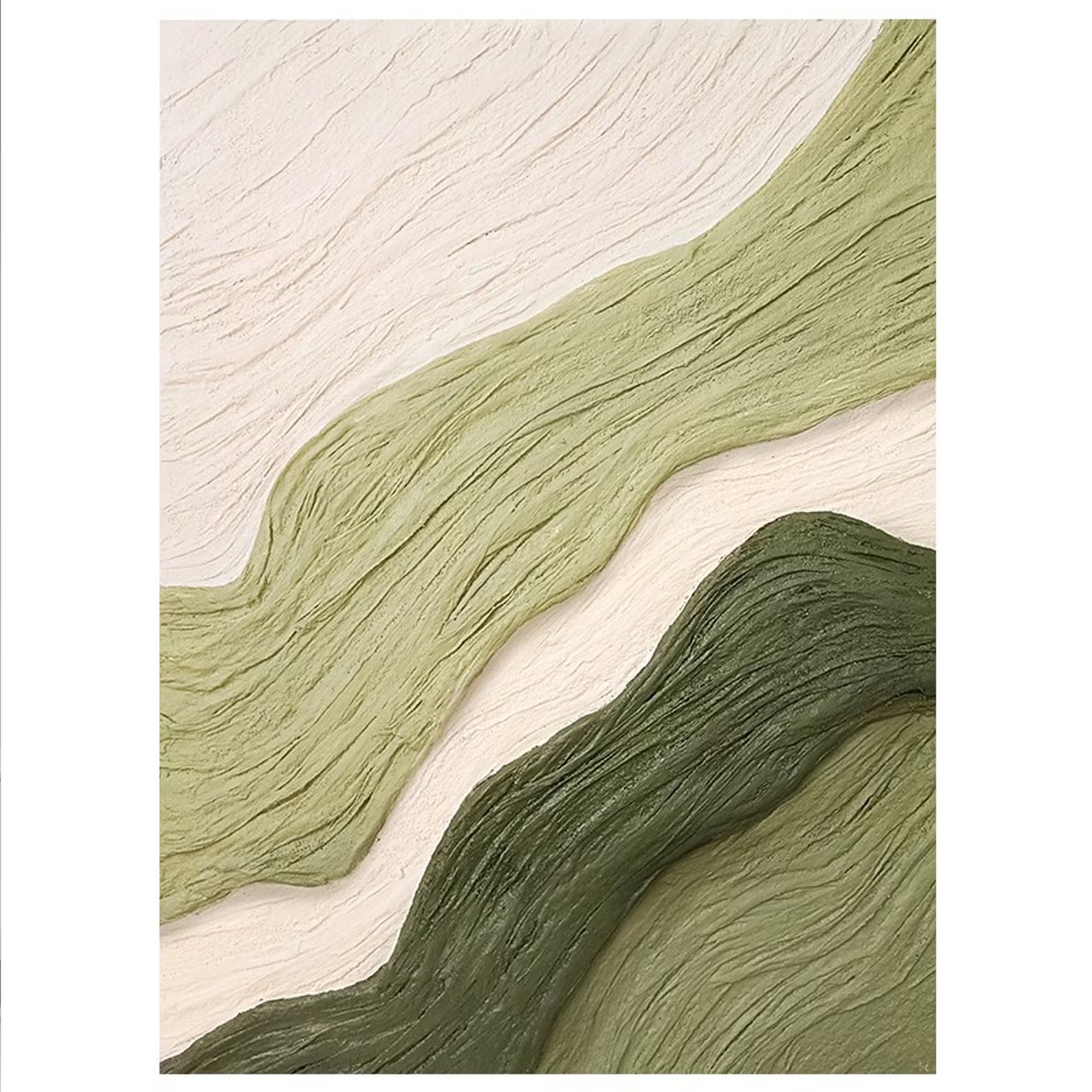 Textured Wave Verdure | Green White