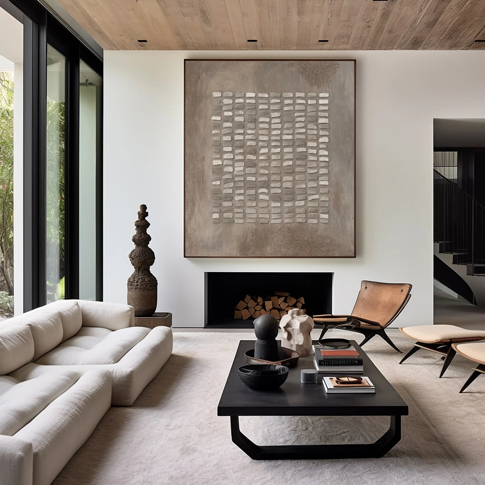 Textured Taupe Abstract Art | Understated Luxury