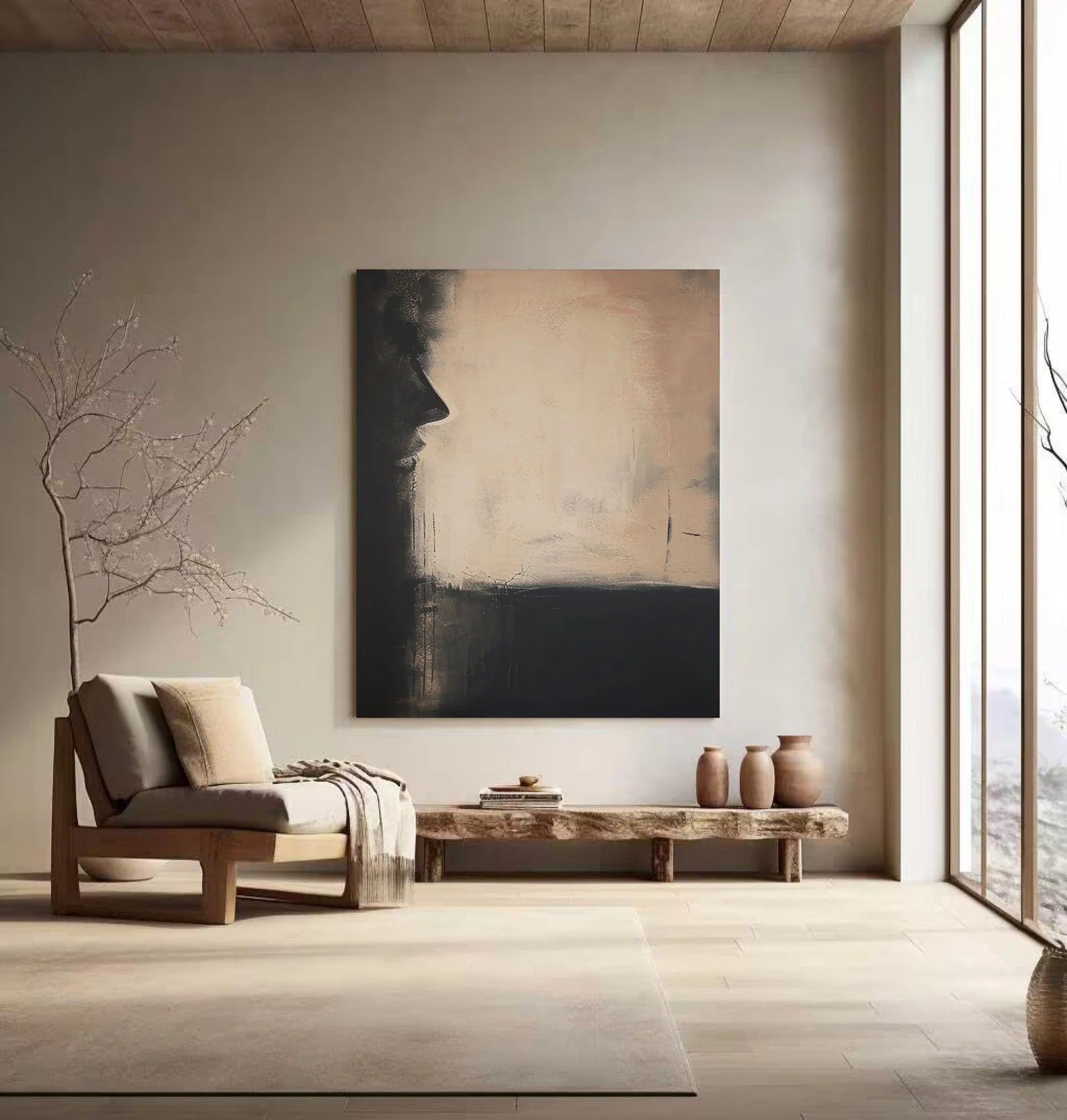 Textured Minimalist Portrait Art | Subtle Artistic Depth