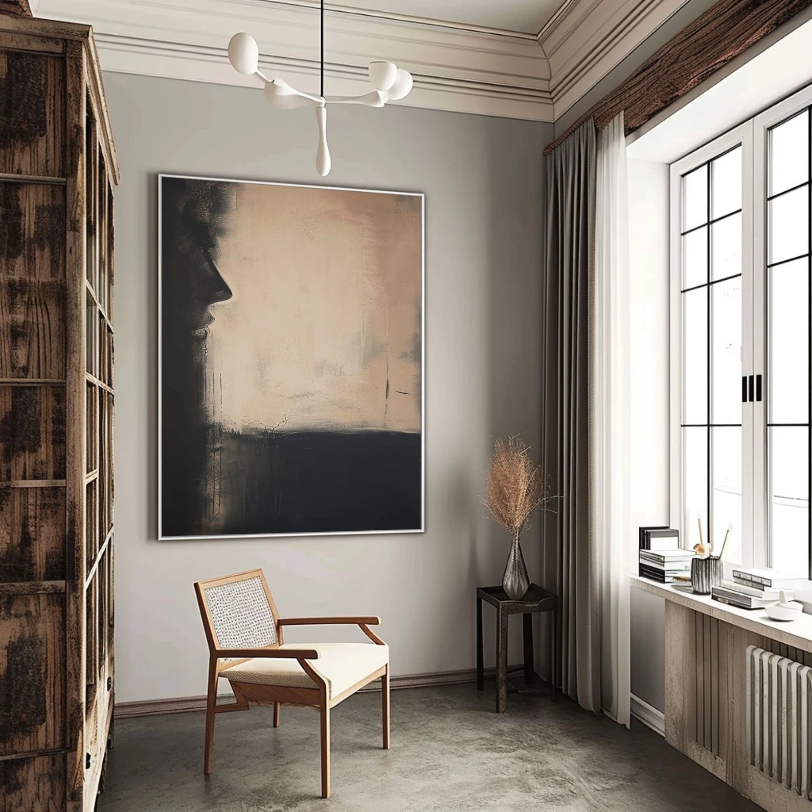 Textured Minimalist Portrait Art | Subtle Artistic Depth
