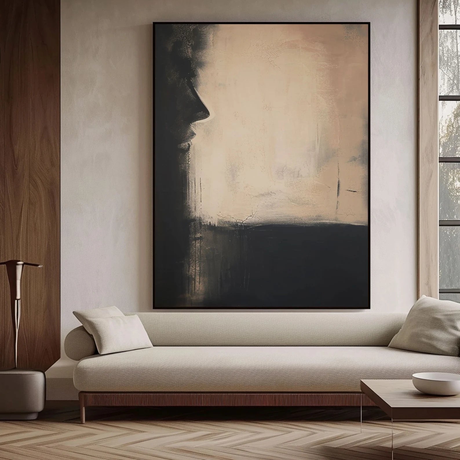 Textured Minimalist Portrait Art | Subtle Artistic Depth
