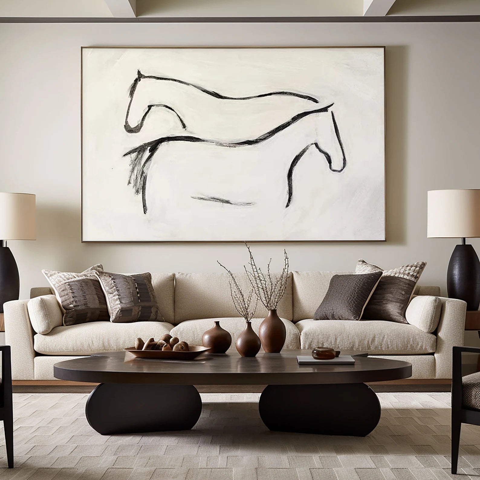 Textured Equine Simplicity | Black White