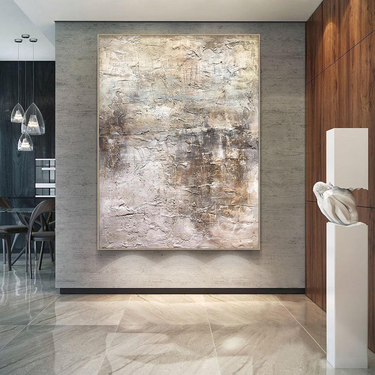 Textured Abstract Elegance | Beige Rhythm