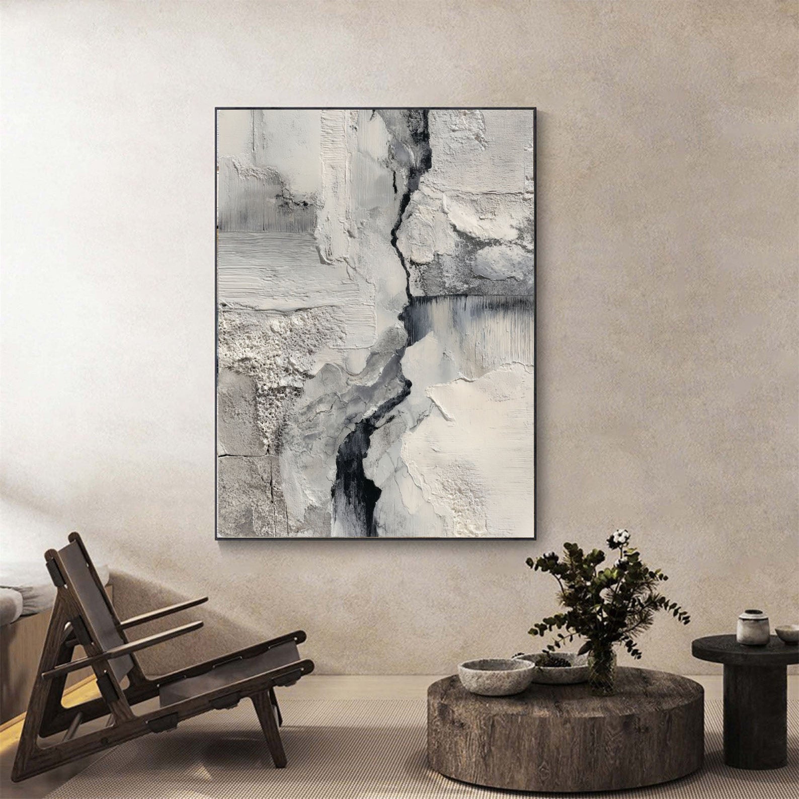 Textured Monochrome Art | Dramatic Depth