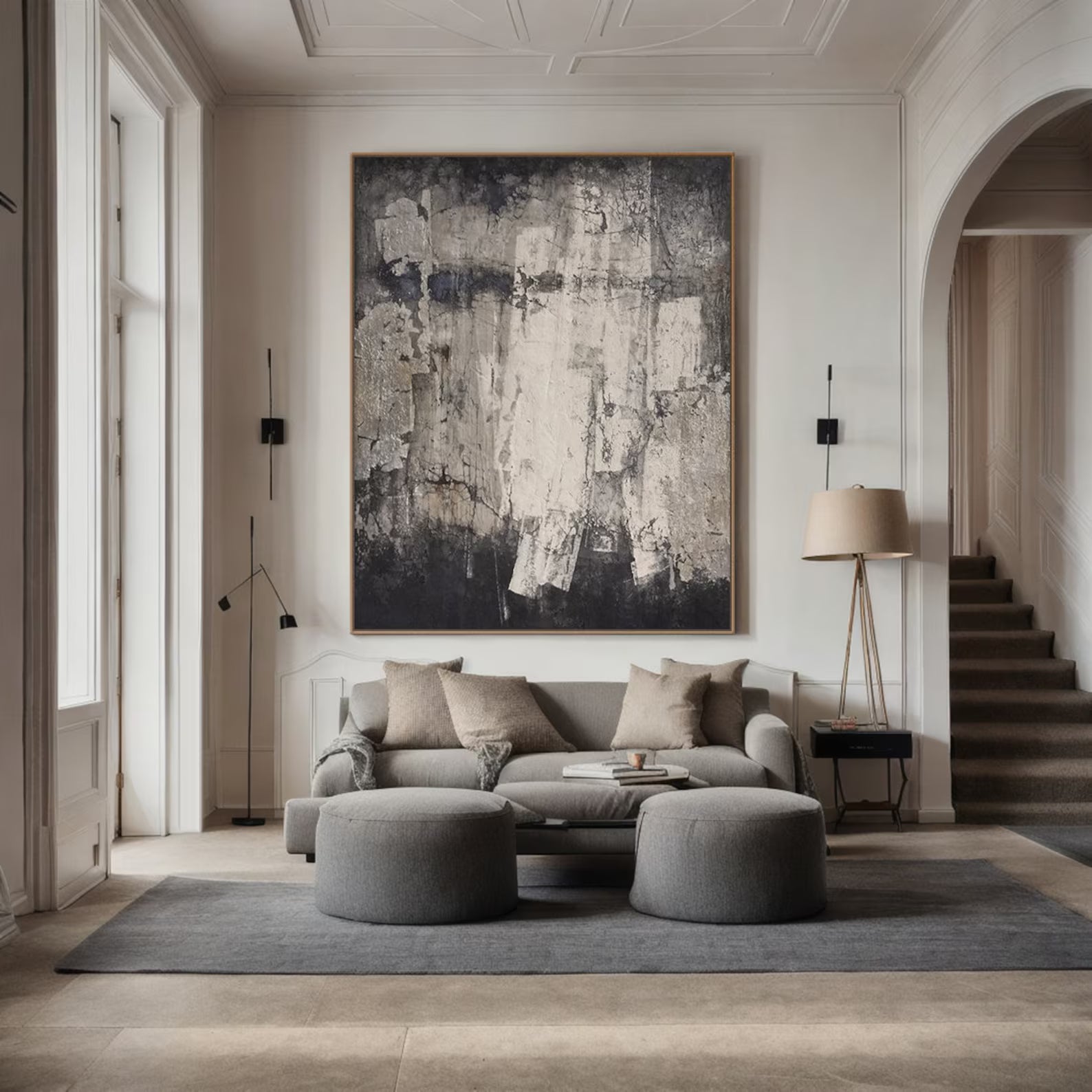 Textured Monochrome Elegance | Grey White