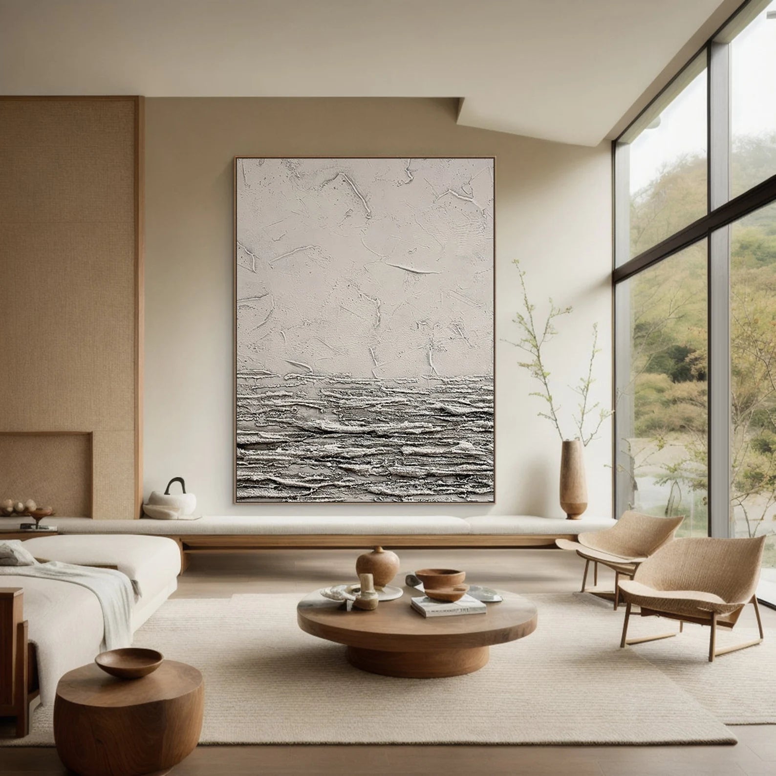 Textured Monochrome Depth | Grey Wave