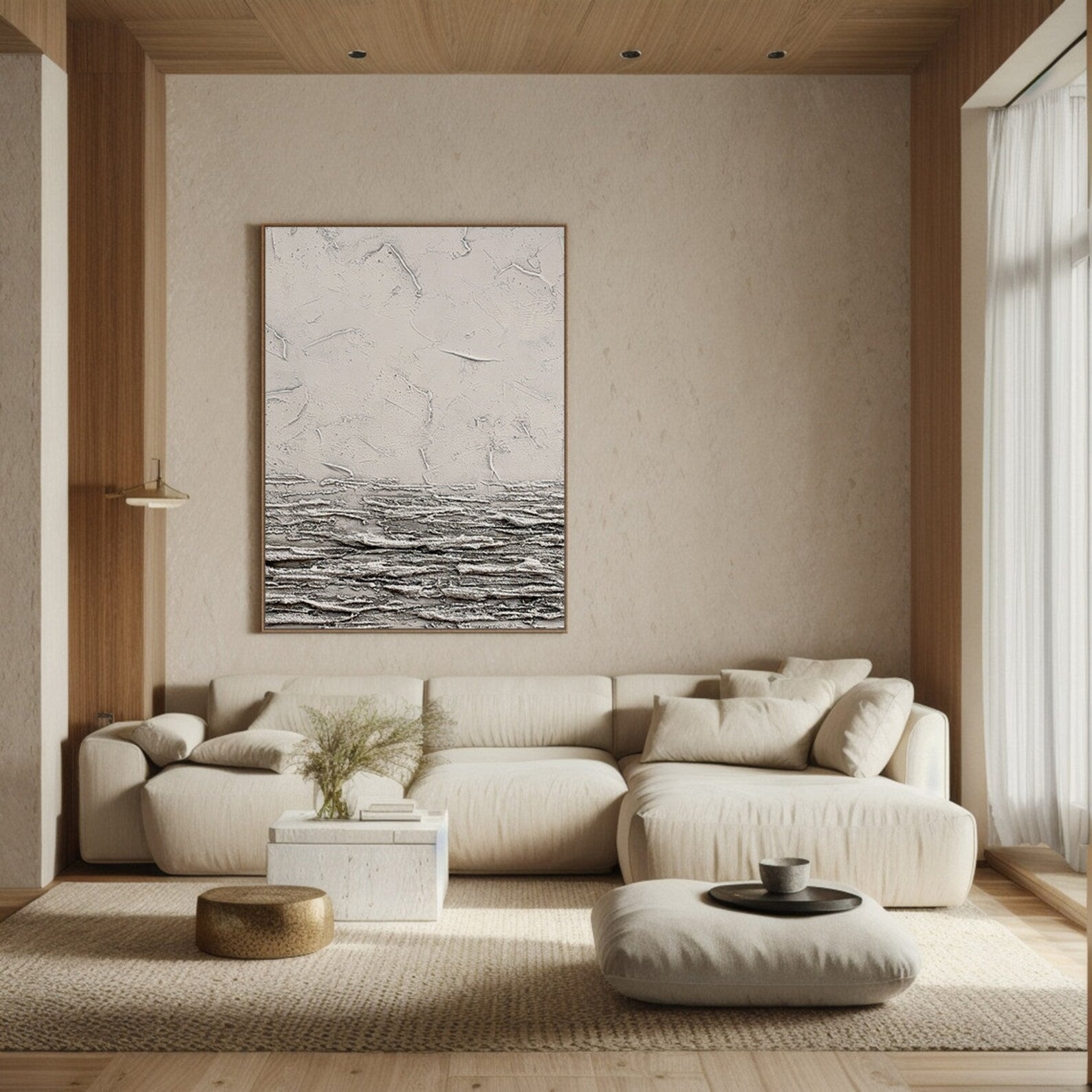 Textured Monochrome Depth | Grey Wave