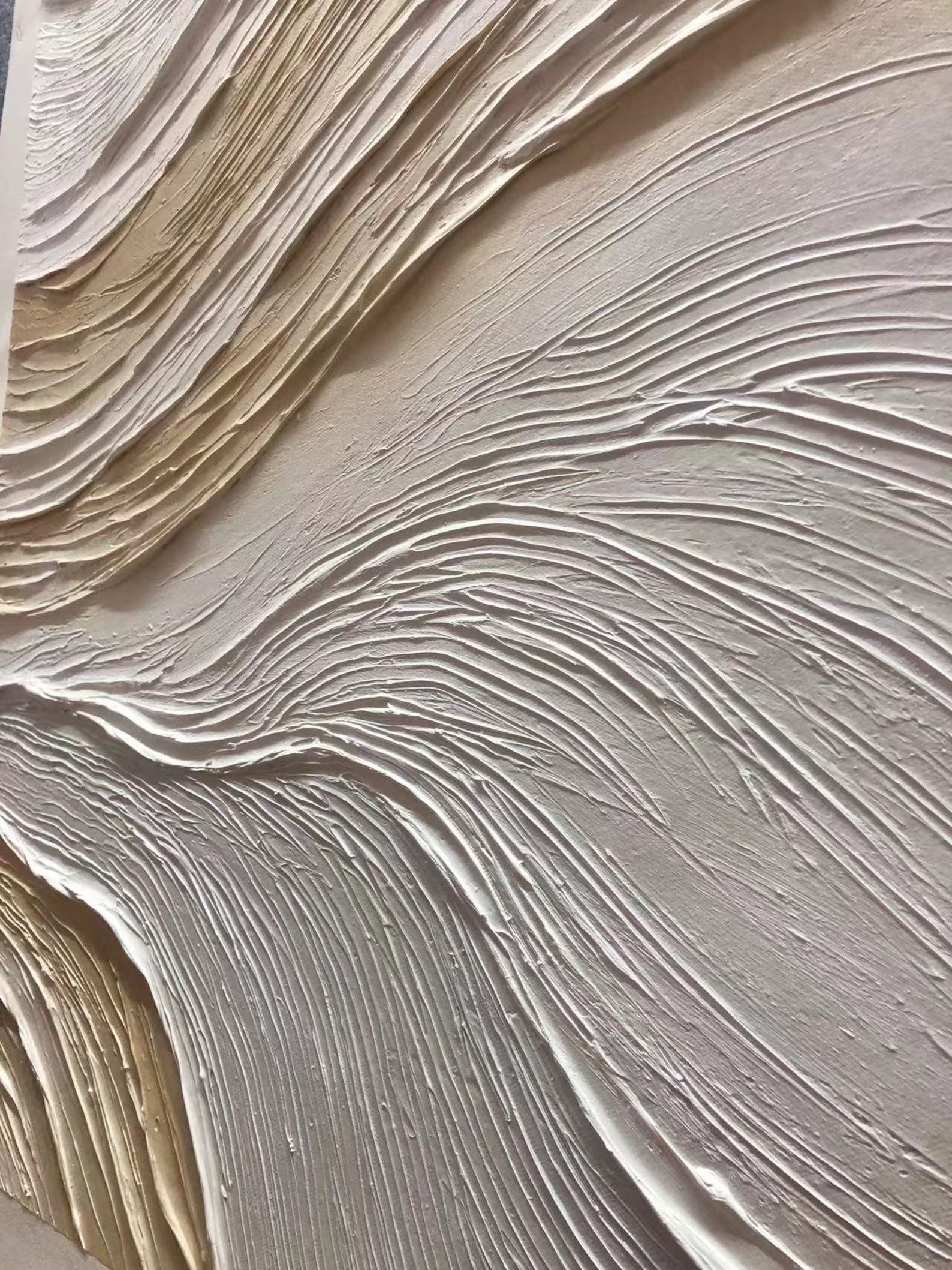 Textured Wave Minimalism | White Beige