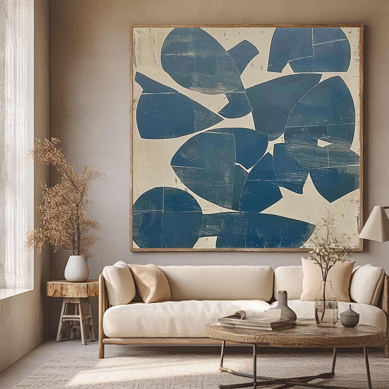 Abstract Navy Shape Art | Classic Sophistication