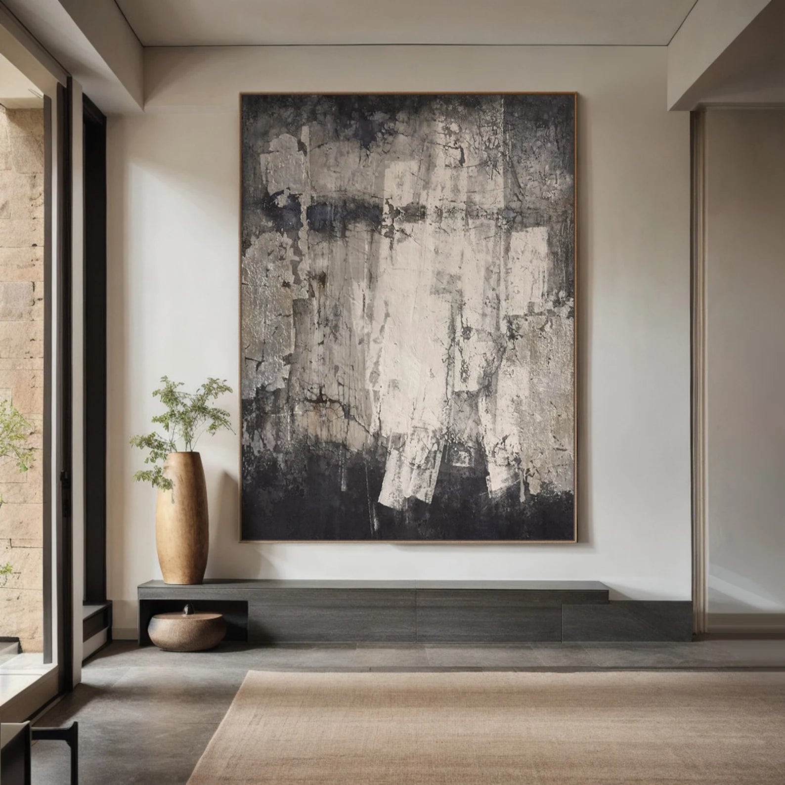 Textured Monochrome Elegance | Grey White