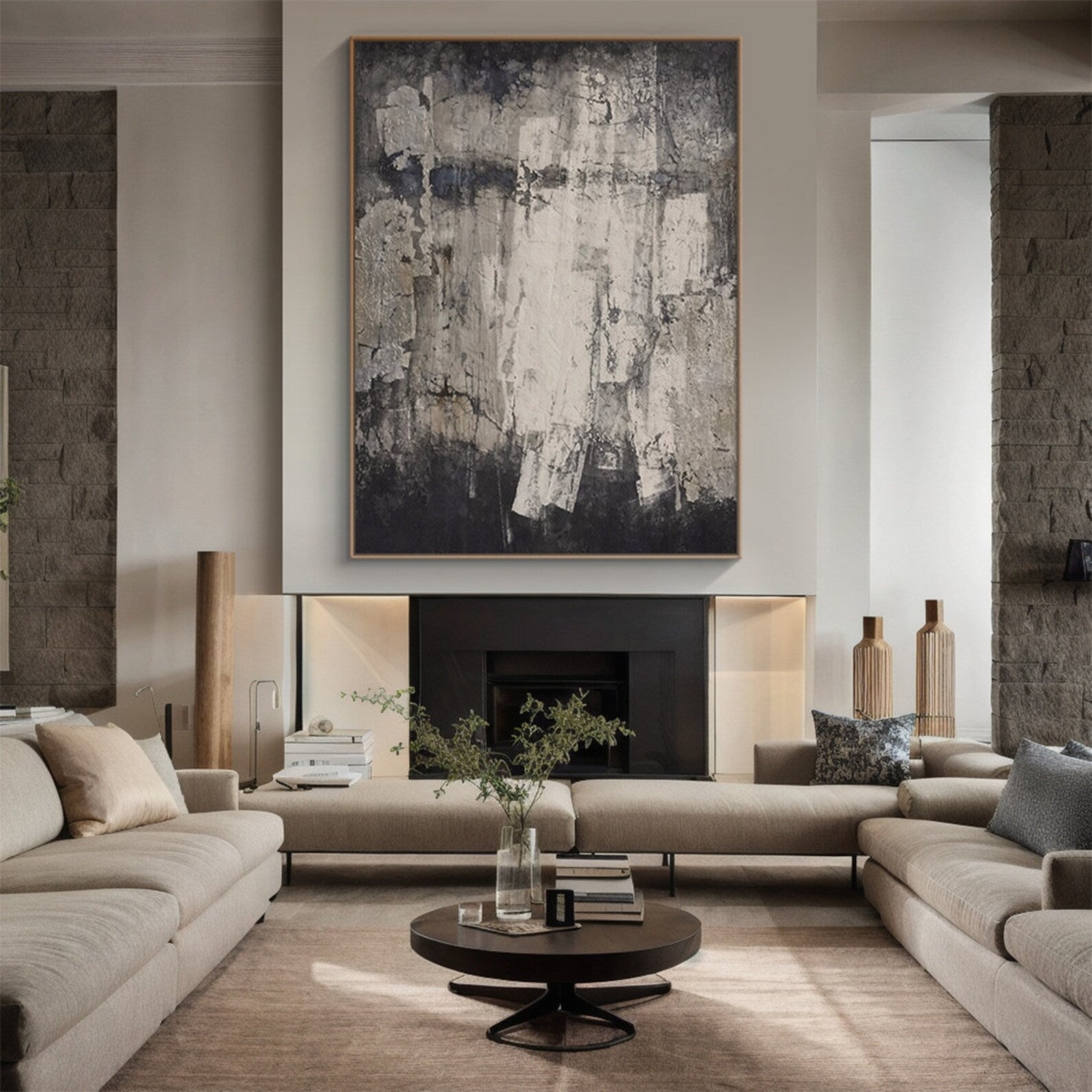 Textured Monochrome Elegance | Grey White