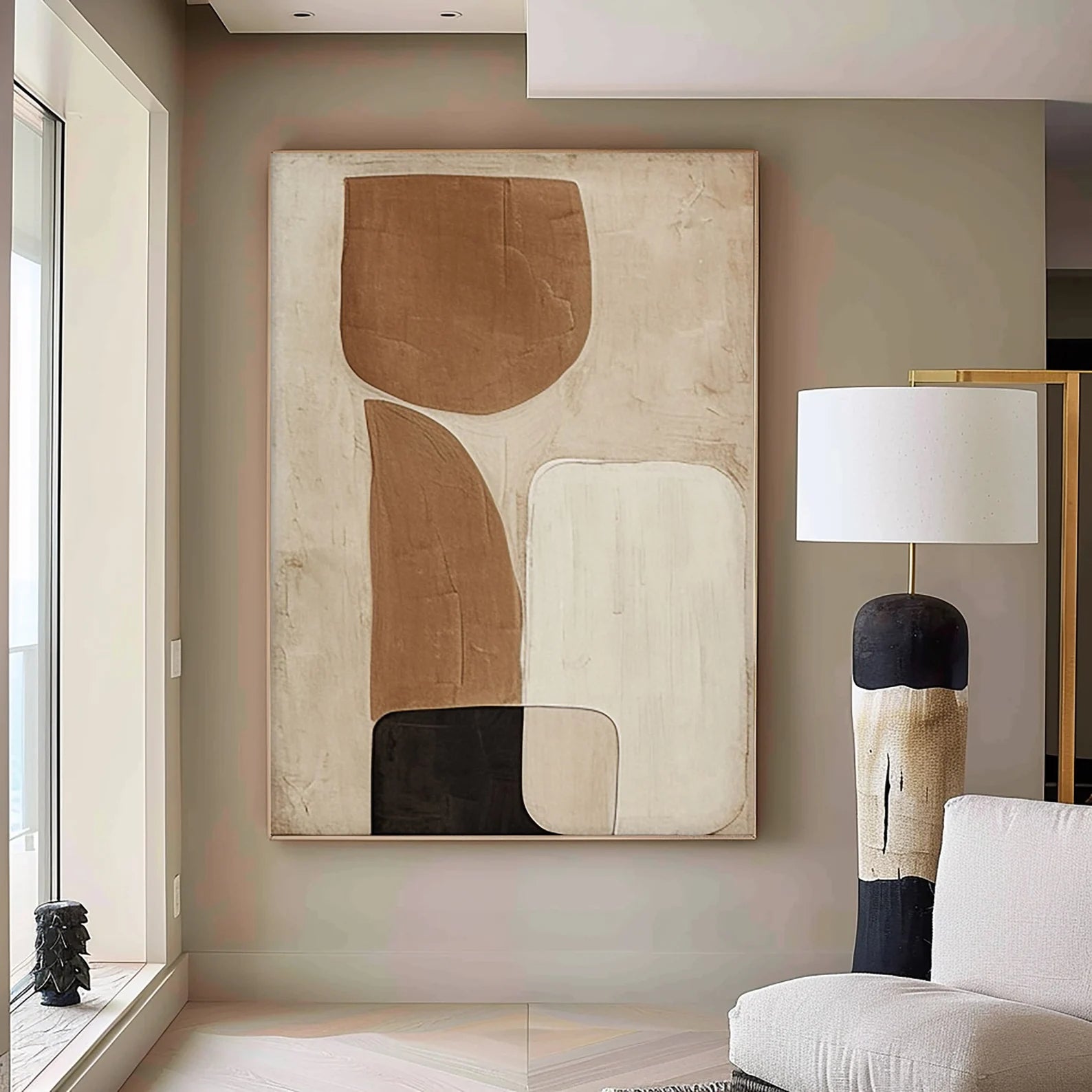 Textured Earthy Sophistication | Beige Black Depth