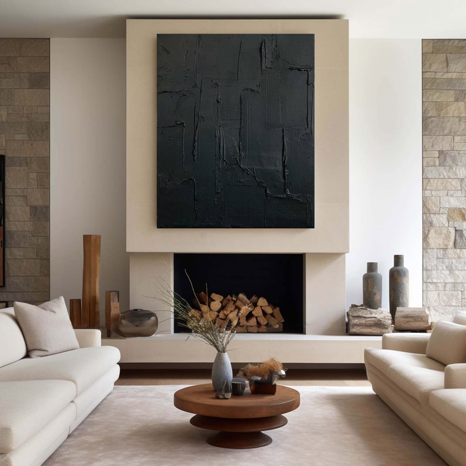 Textured Monochrome Depth | Black Artistry