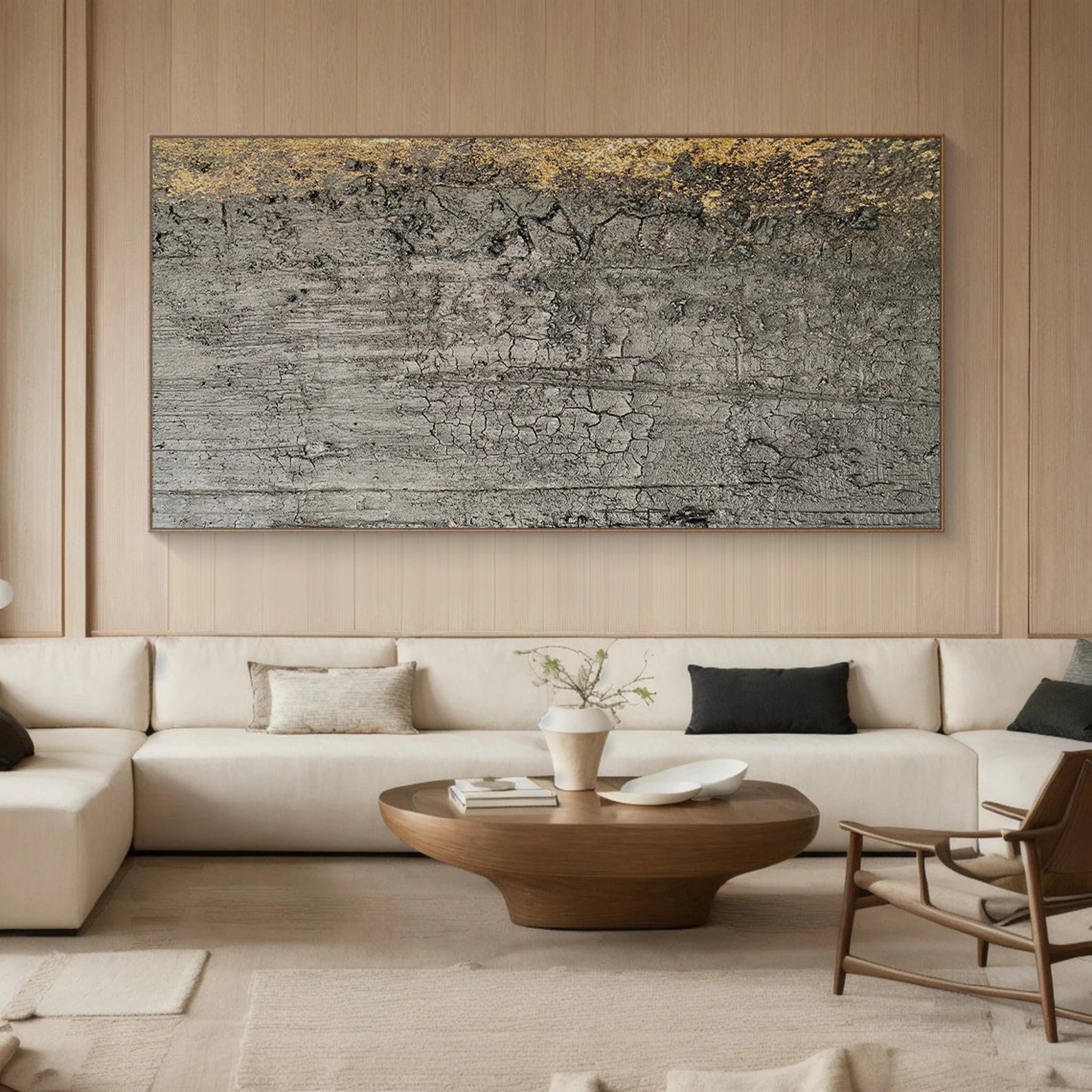 Textured Neutral Luxury | Gold Crackle