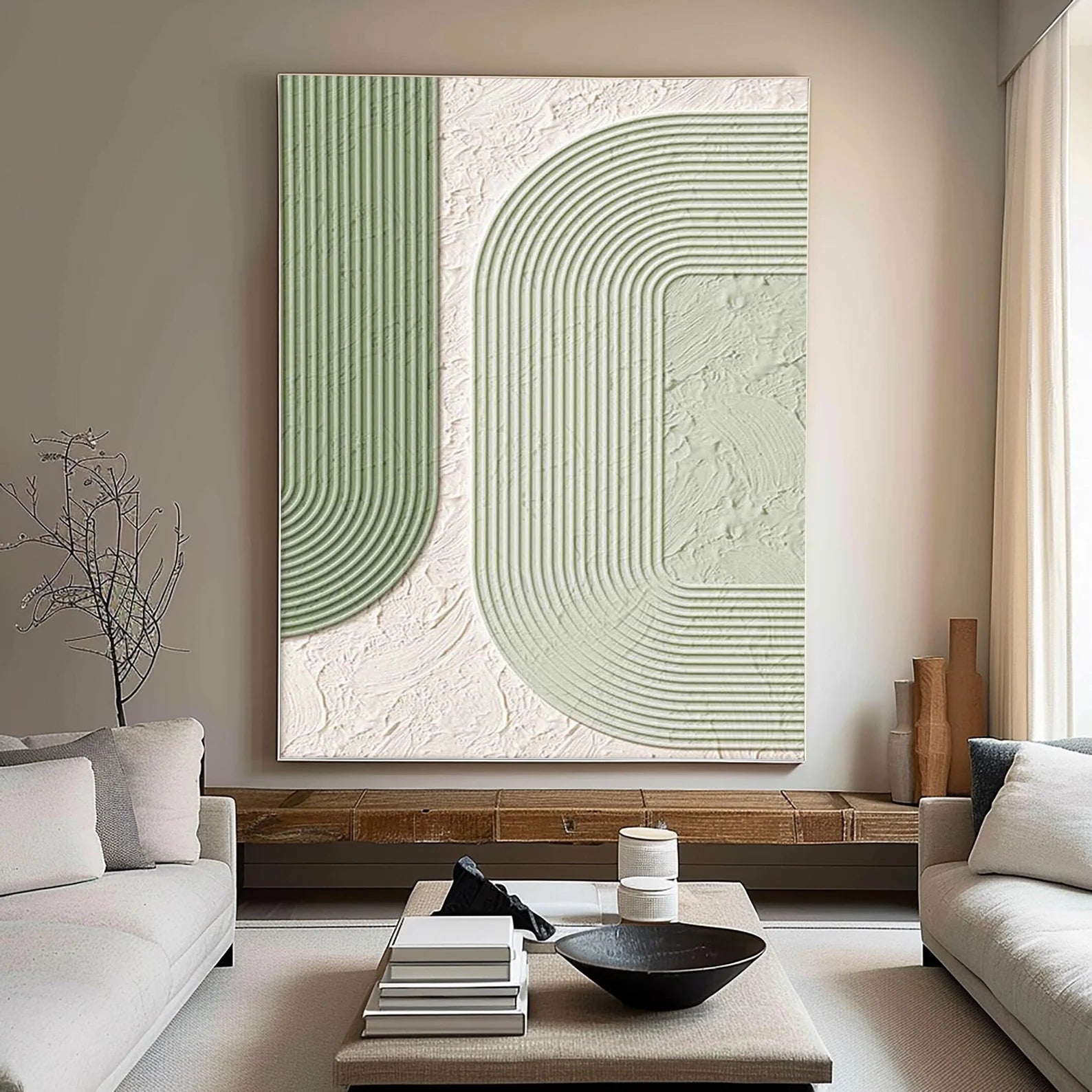 Textured Geometric Rhythm | Green White