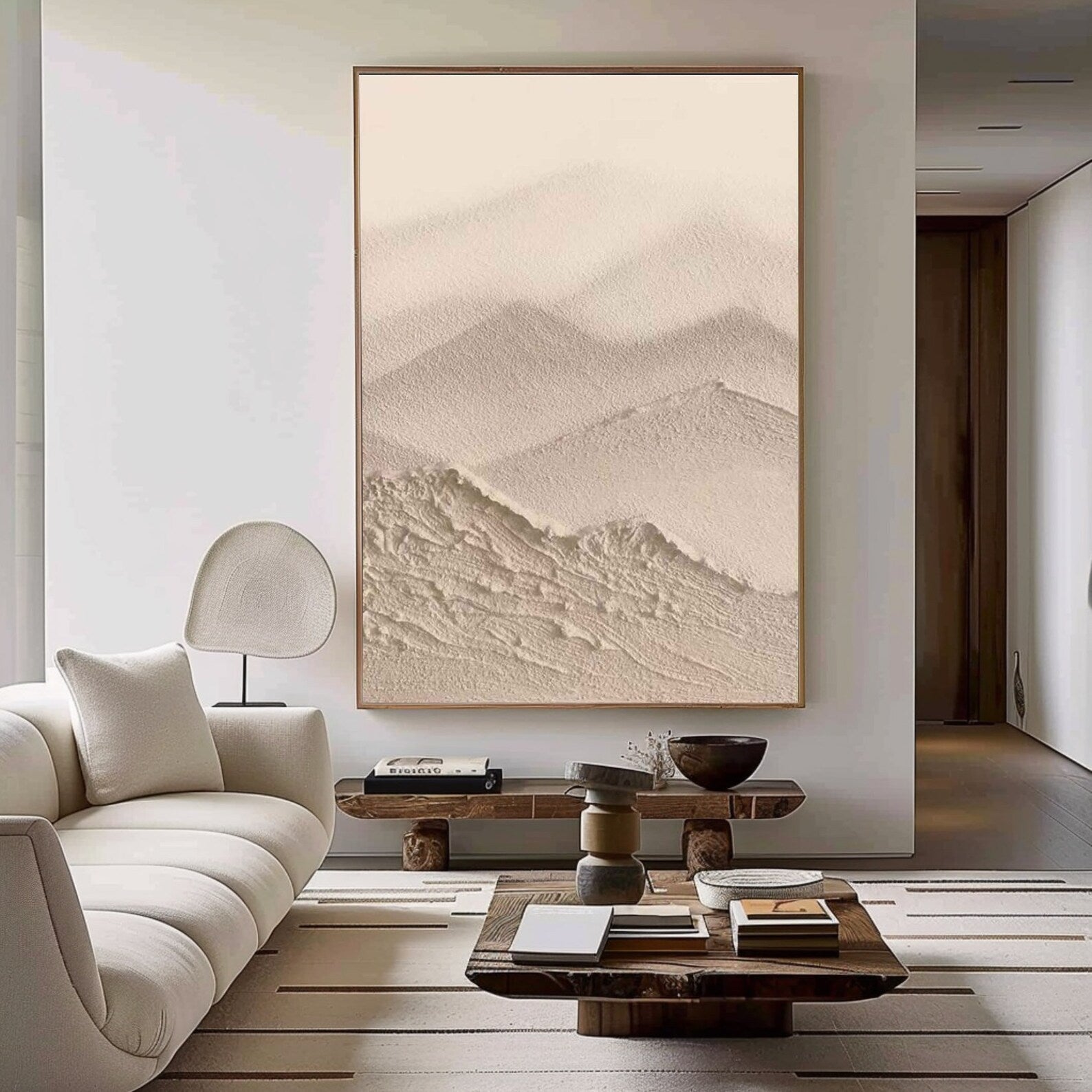 Textured Mountain Serenity | Beige Haze