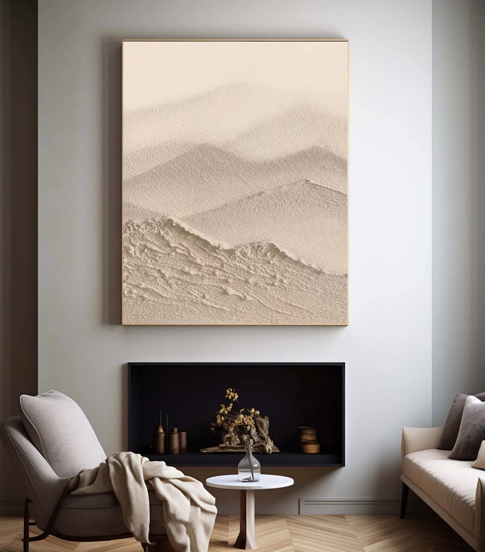 Textured Mountain Serenity | Beige Haze