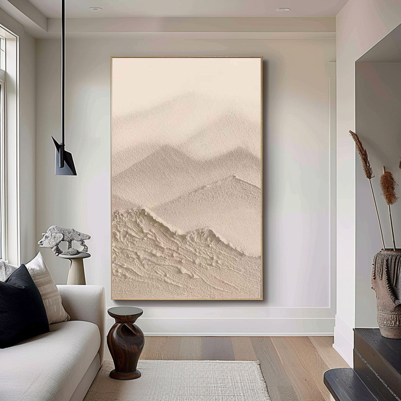 Textured Mountain Serenity | Beige Haze