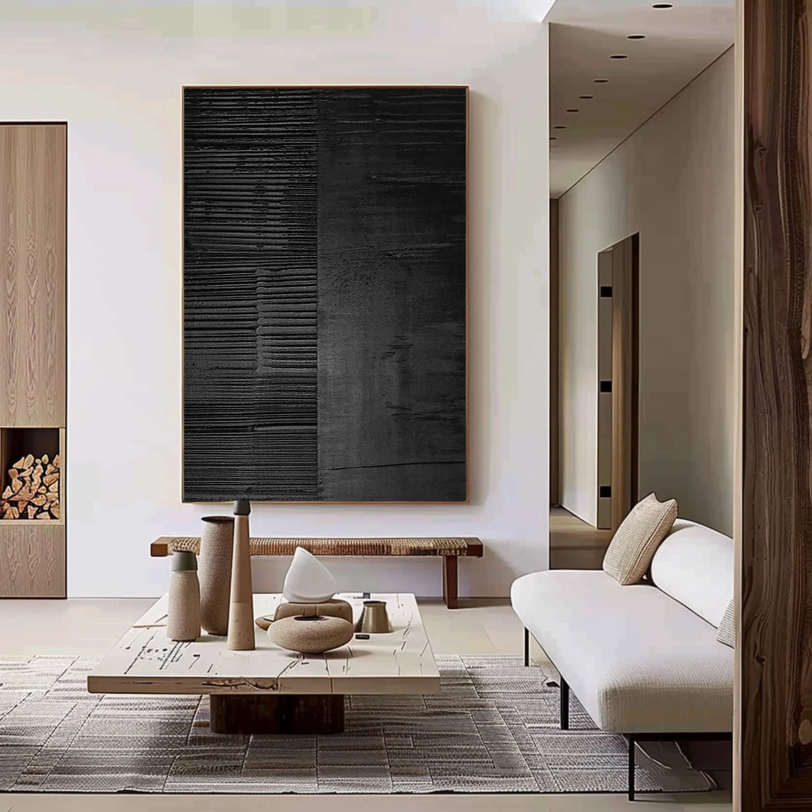 Textured Monochrome Depth | Black Lines