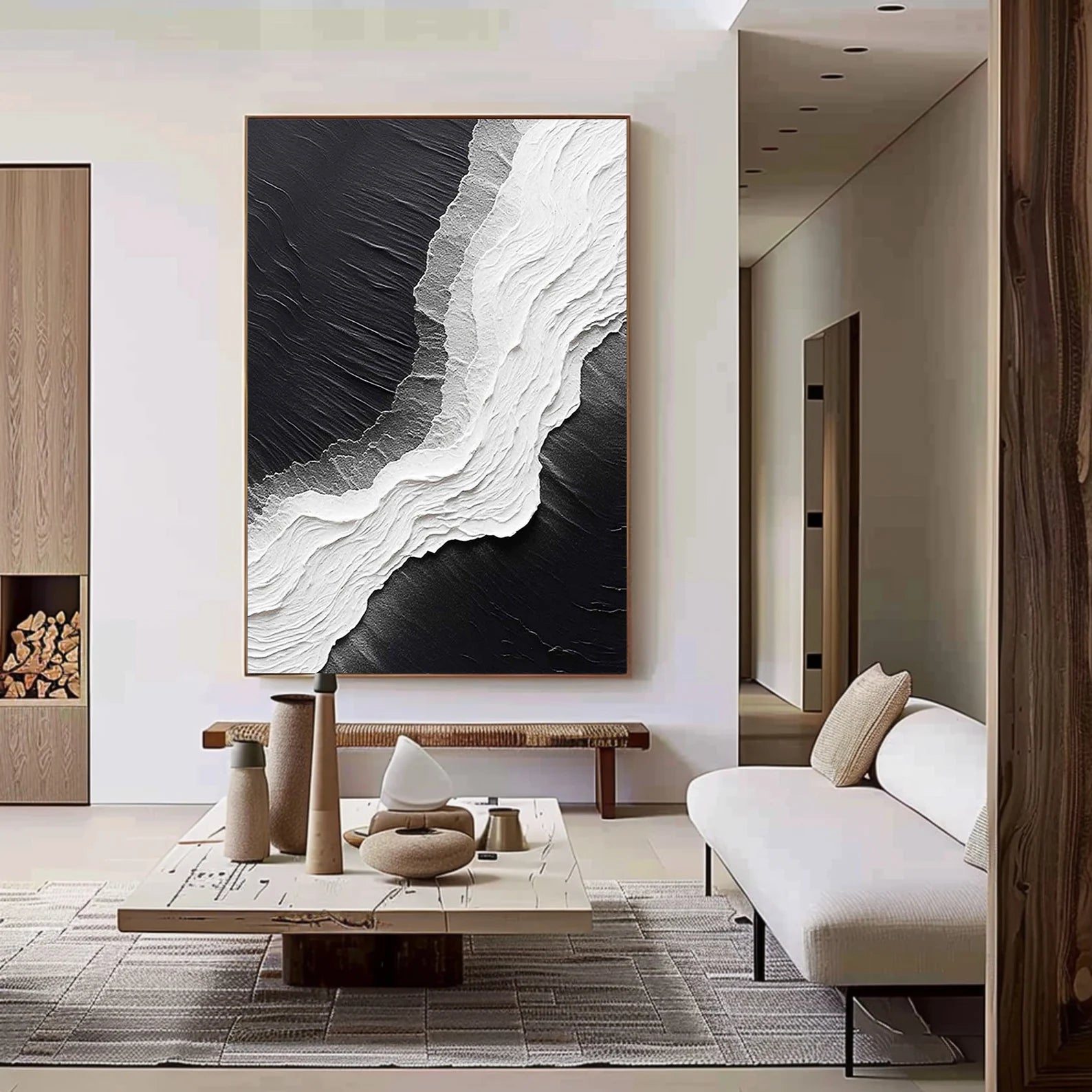 Textured Wave Sophistication | Black White