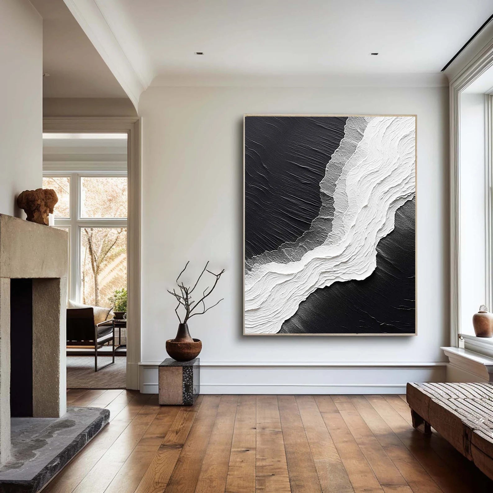 Textured Wave Sophistication | Black White