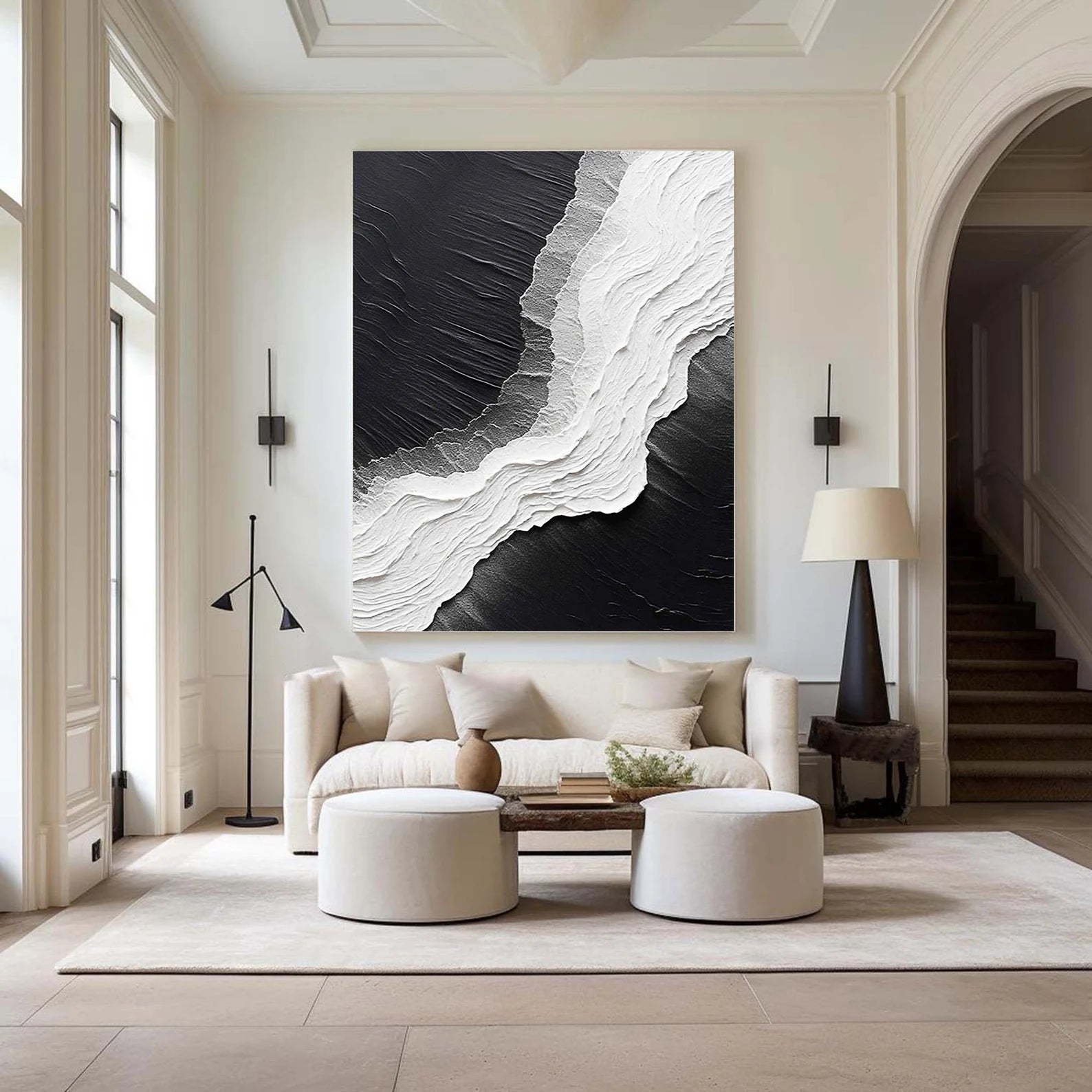 Textured Wave Sophistication | Black White