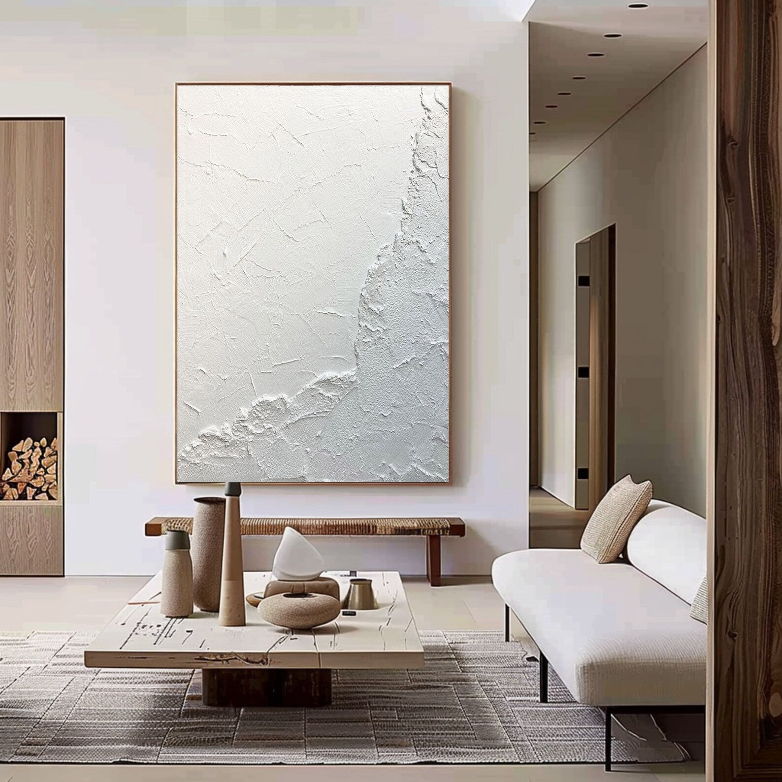 Textured Monochrome Elegance | White Artistry