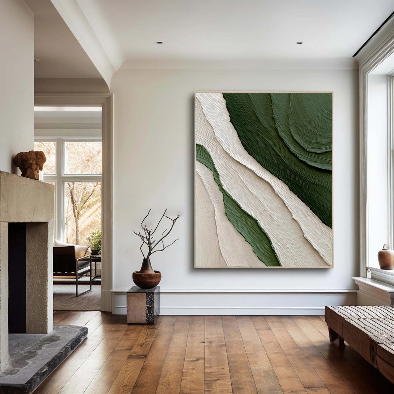 Textured Nature Flow | Green Beige