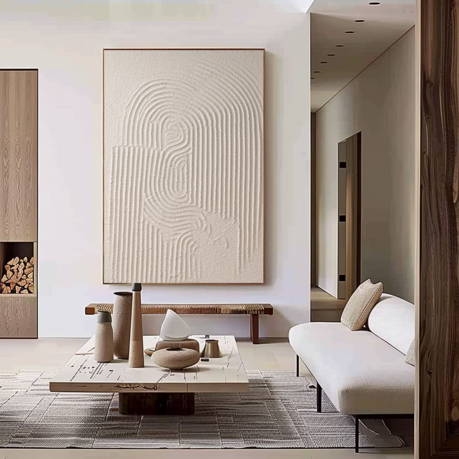 Textured Line Minimalism | Beige Artistry