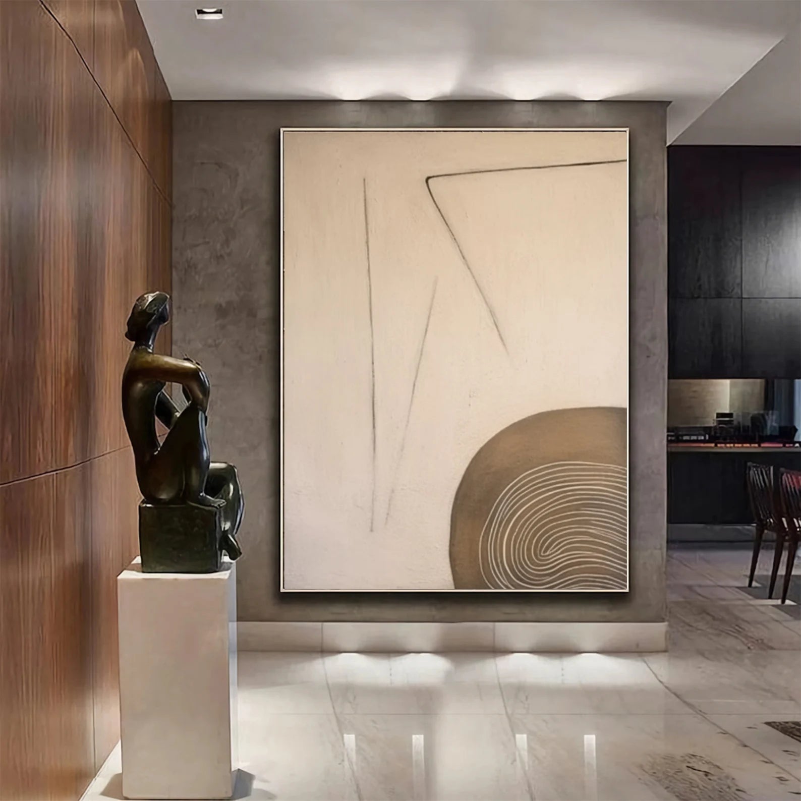 Textured Minimalist Opulence | Umber Swirl