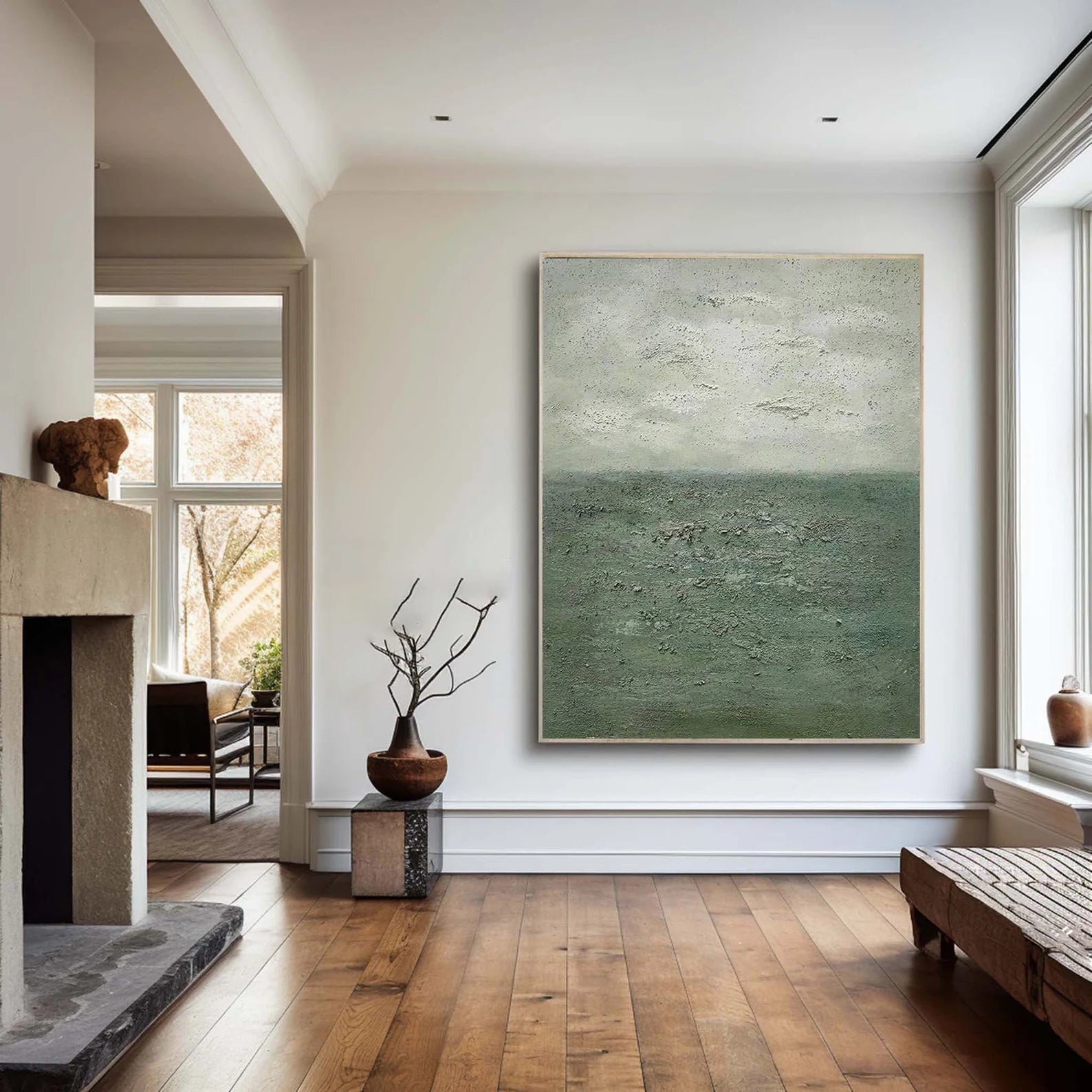 Textured Landscape Serenity | Green Gray