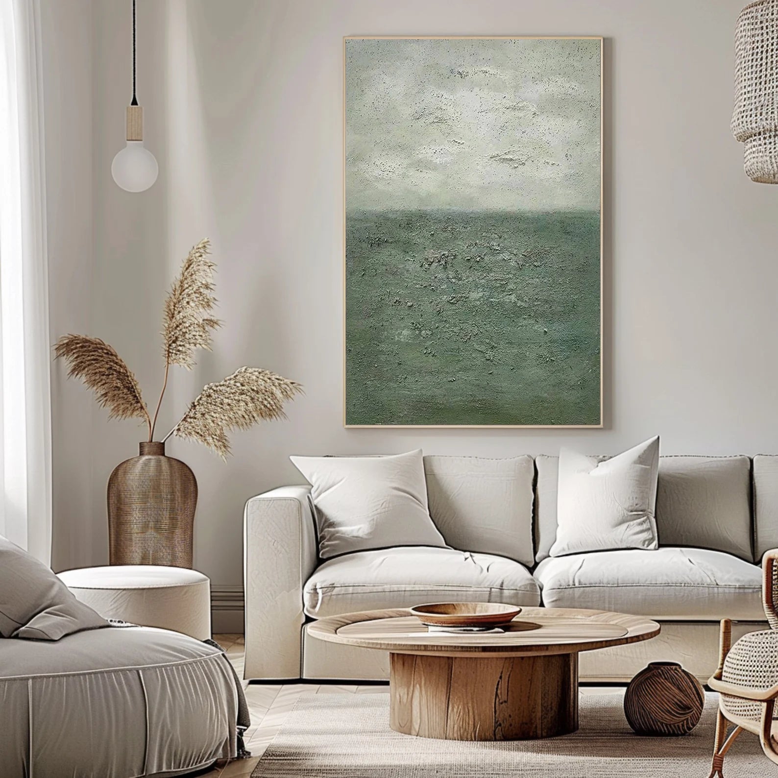Textured Landscape Serenity | Green Gray