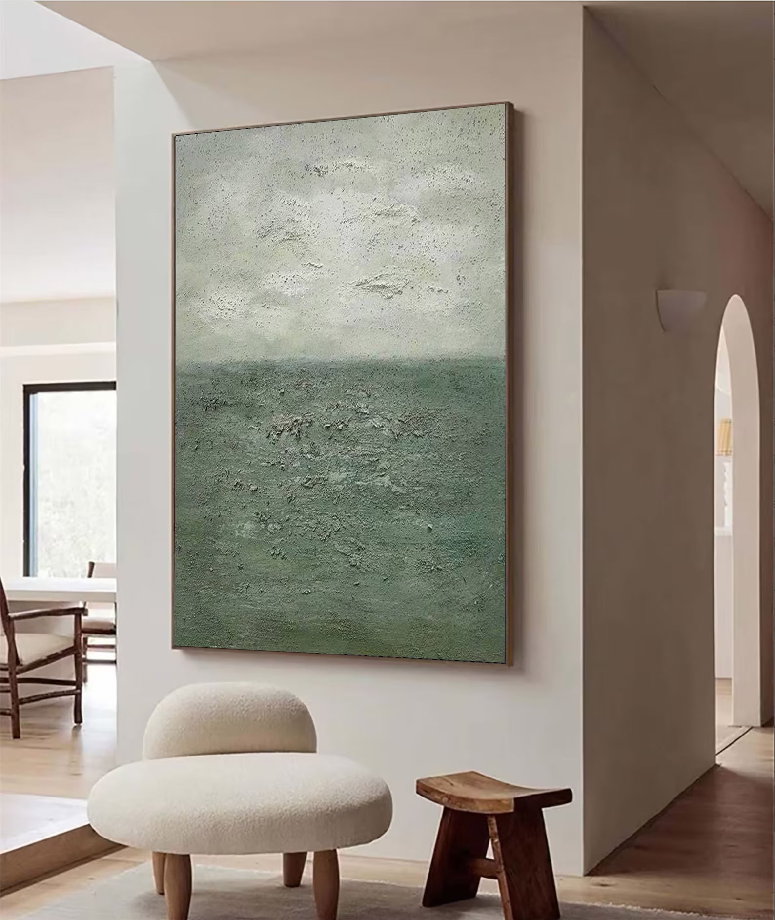Textured Landscape Serenity | Green Gray